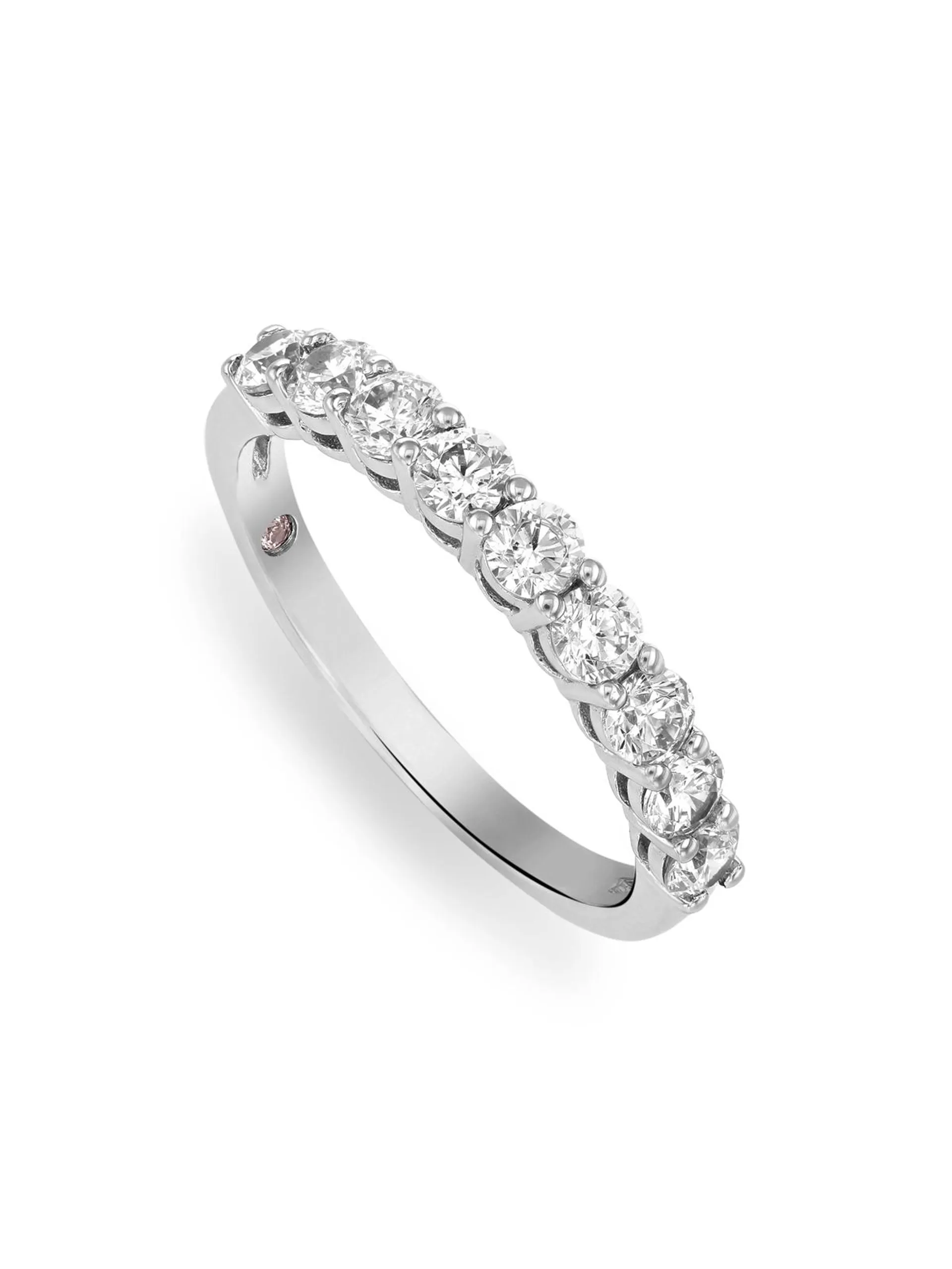 Cheté Sterling Silver with Platinum finish Diamondlite Cubic Zirconia Anniversary Ring