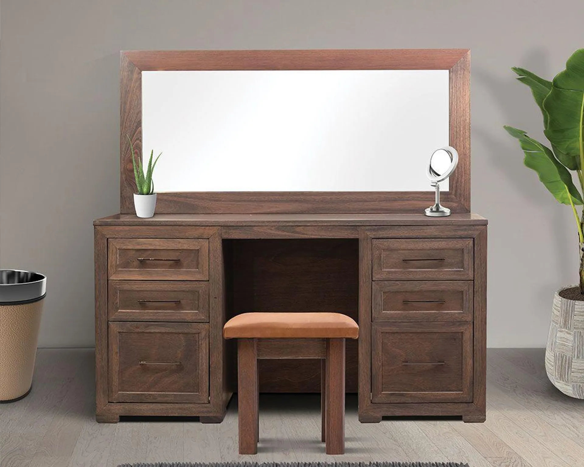 Wooden Dresser Set-all Drawers with Solid Mirror