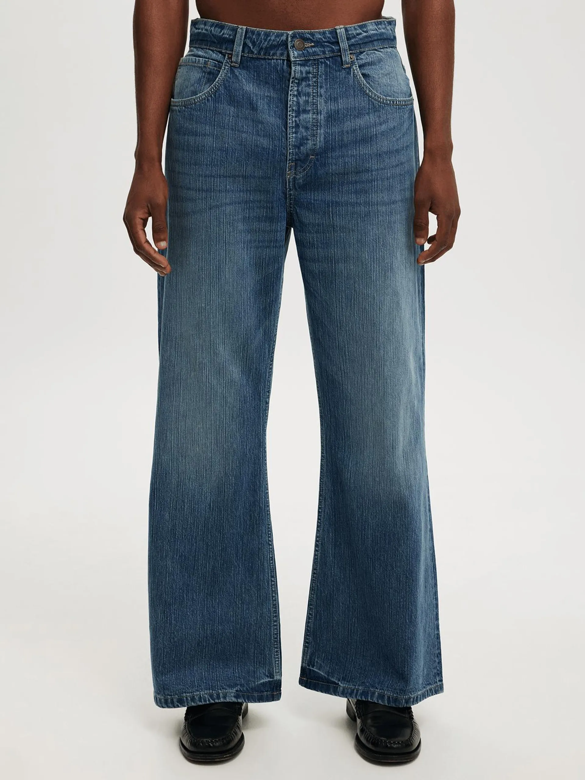 Men's Cotton On Blue Baggy Bootcut Jeans