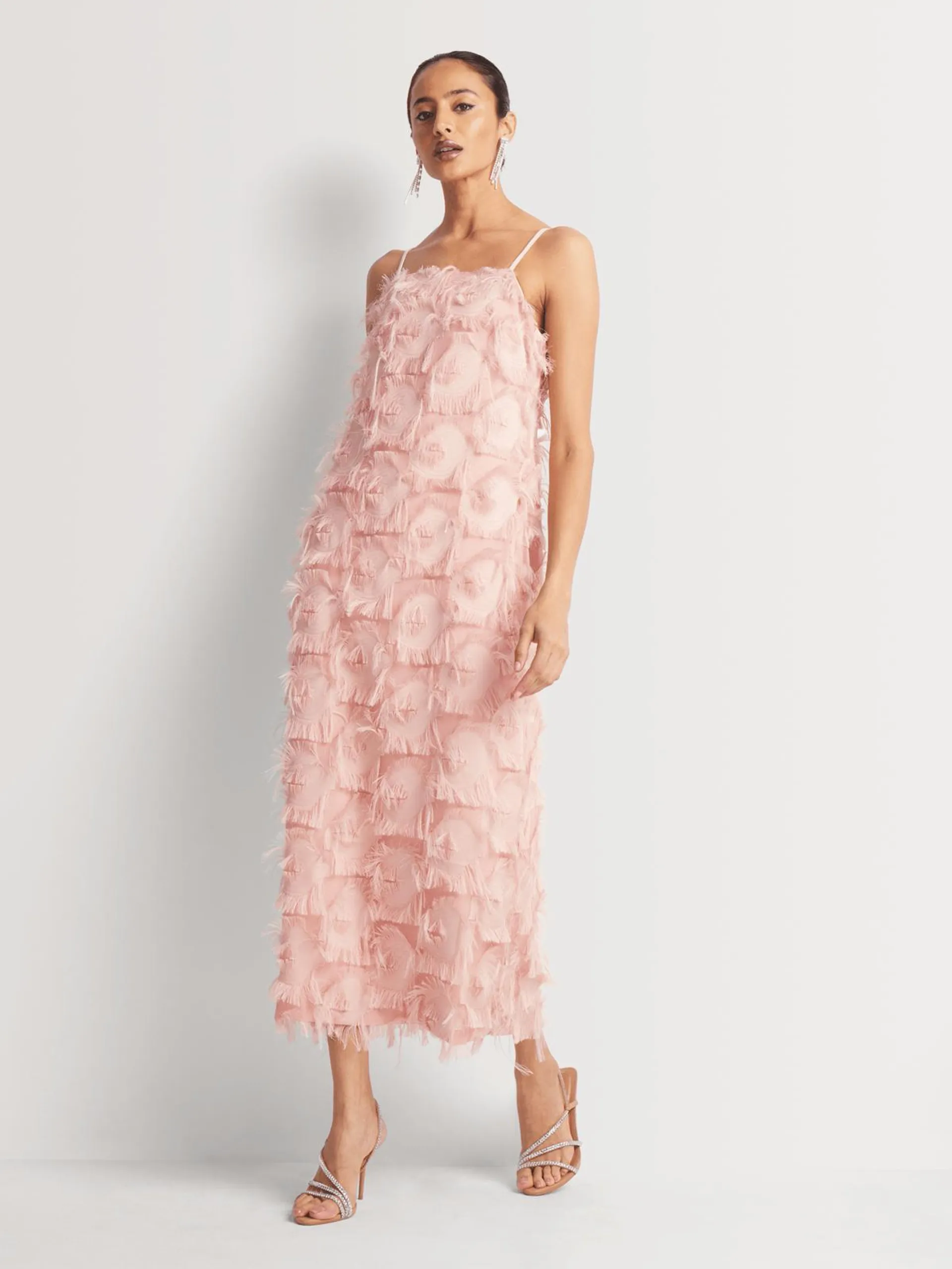 Luella Burnout Fringed Column Dress