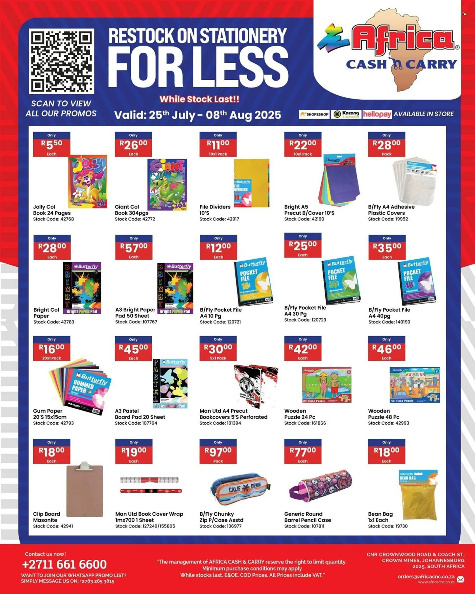 Africa Cash and Carry catalogue from 25 July to 8 August 2025 - Catalogue Page 1