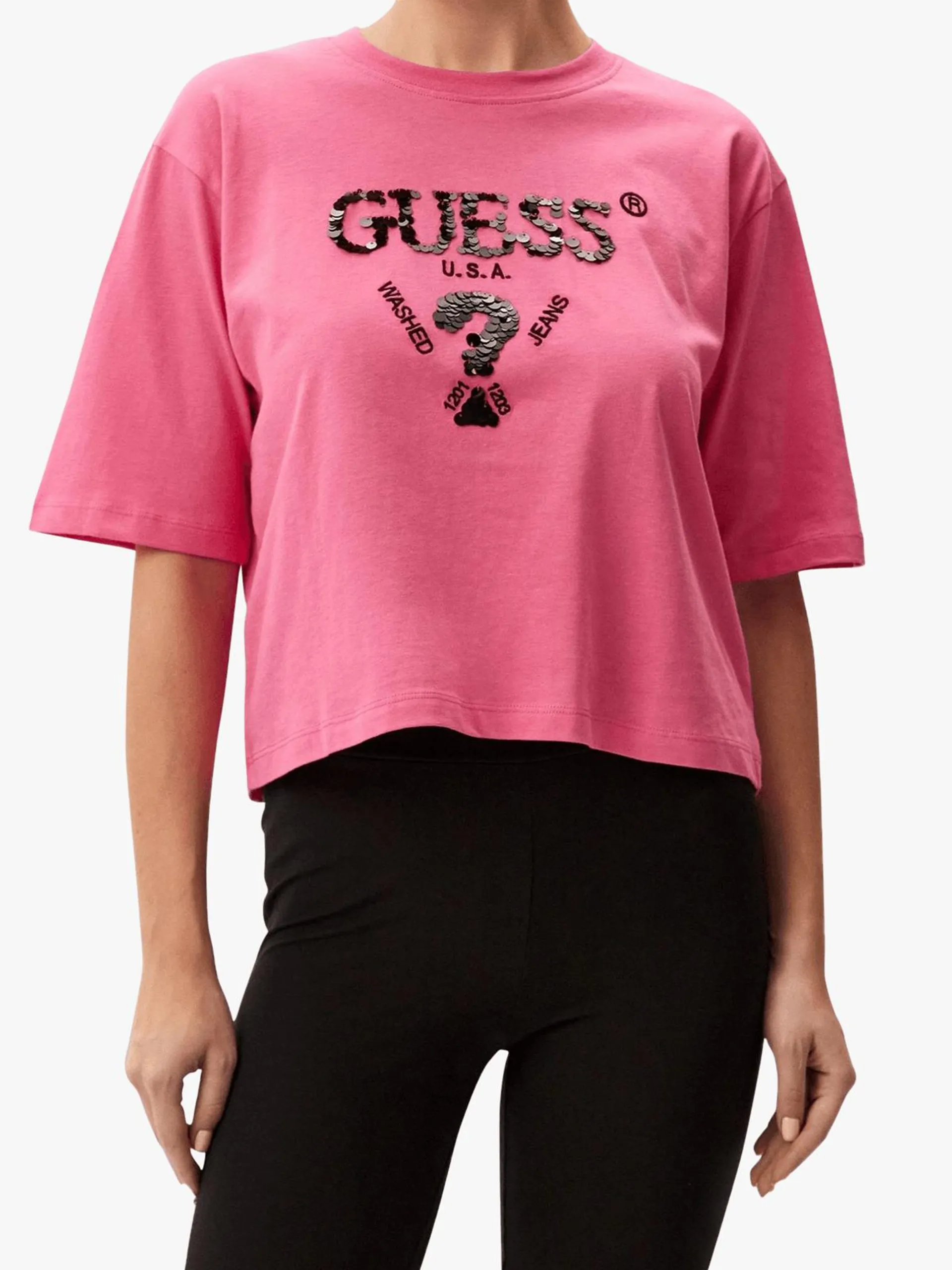 Women's Guess Pink Aurlie Boxy T-Shirt