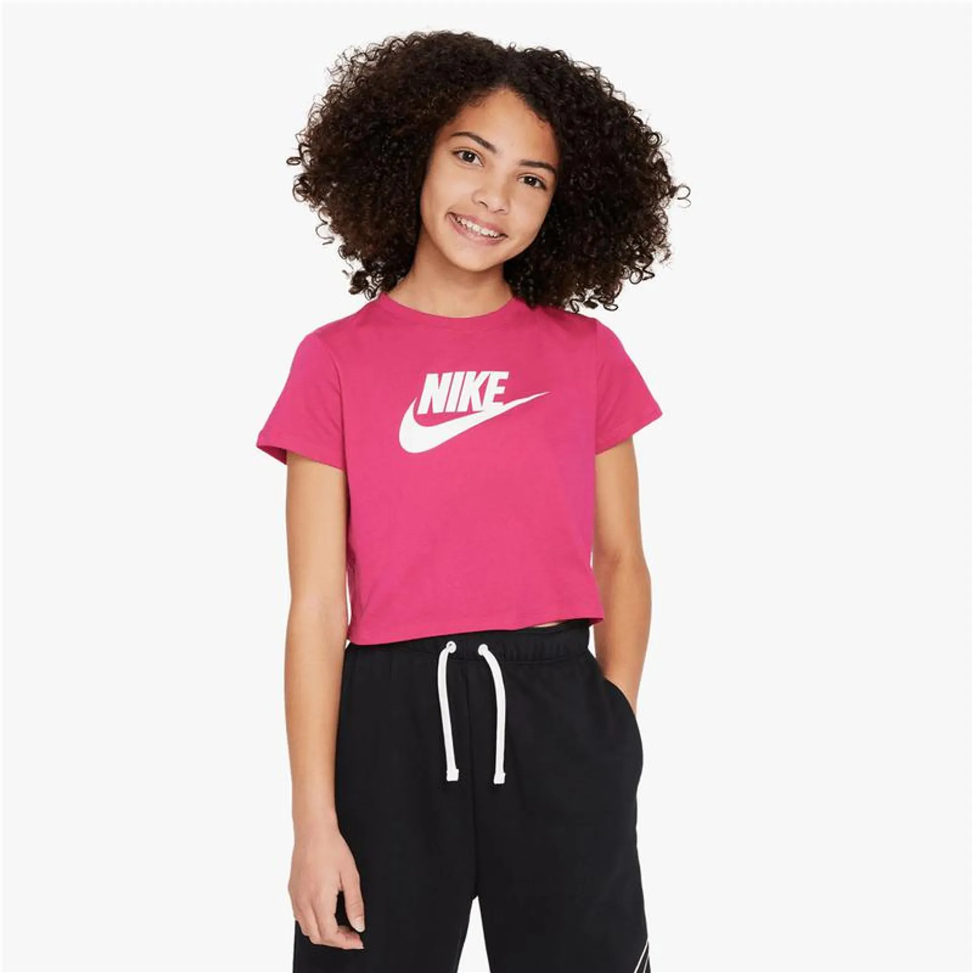 Nike Girls Youth NSW Cerise Cropped T-shirt