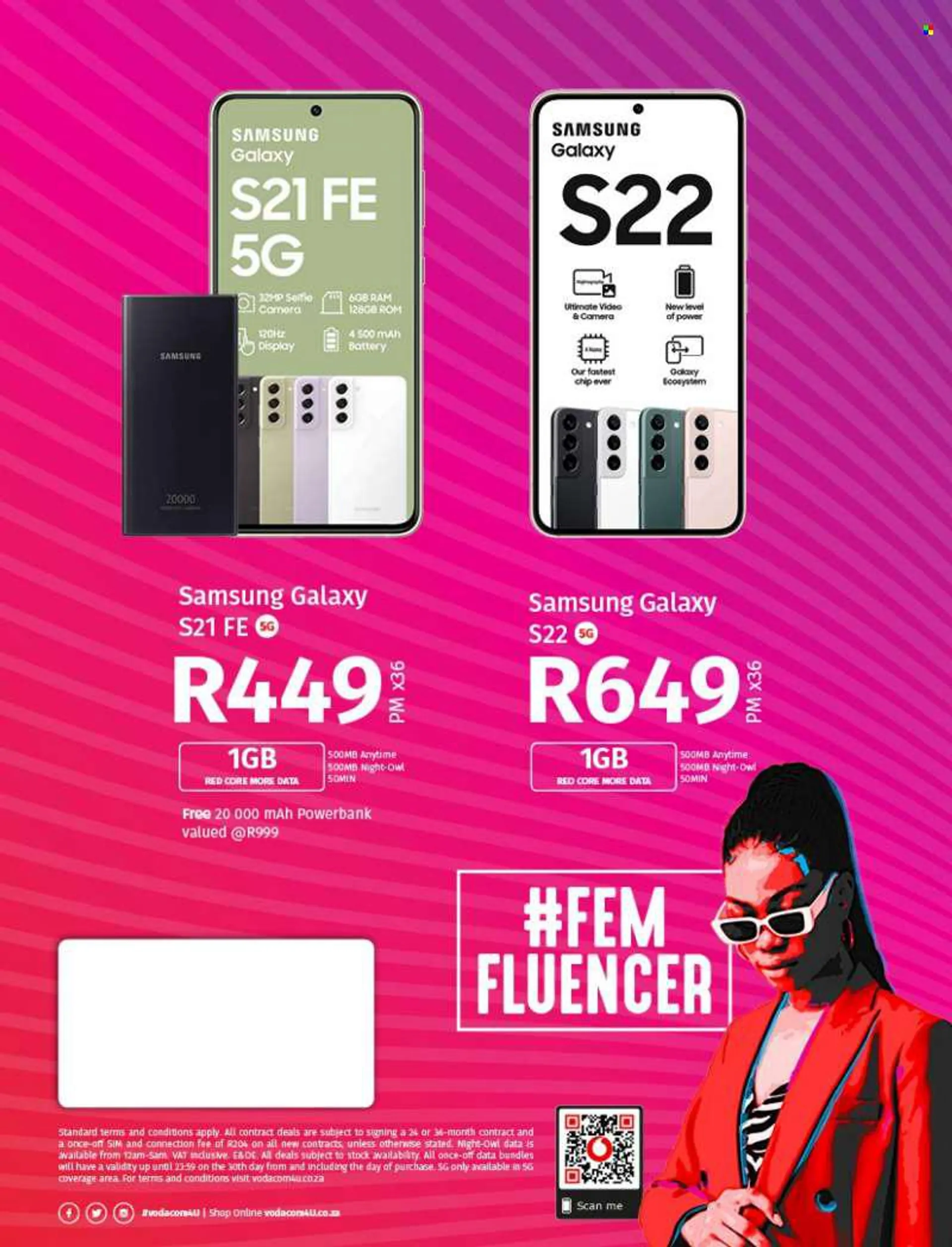 Vodacom catalogue  - 05/08/2022 - 06/09/2022 - Sales products - Samsung Galaxy, Samsung, Samsung Galaxy S, Samsung Galaxy S21, power bank. Page 32.