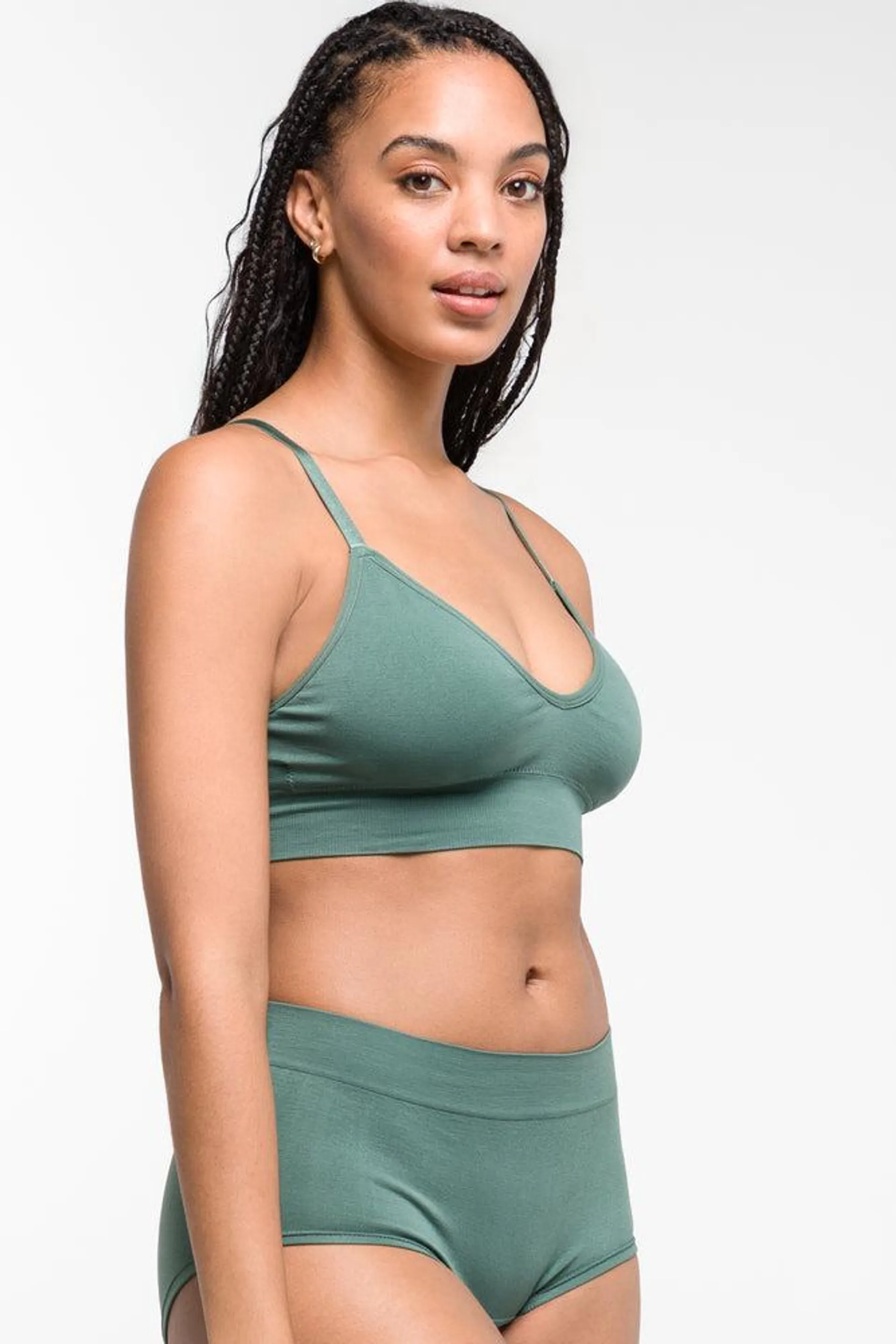 Seam-free Crop Top Green