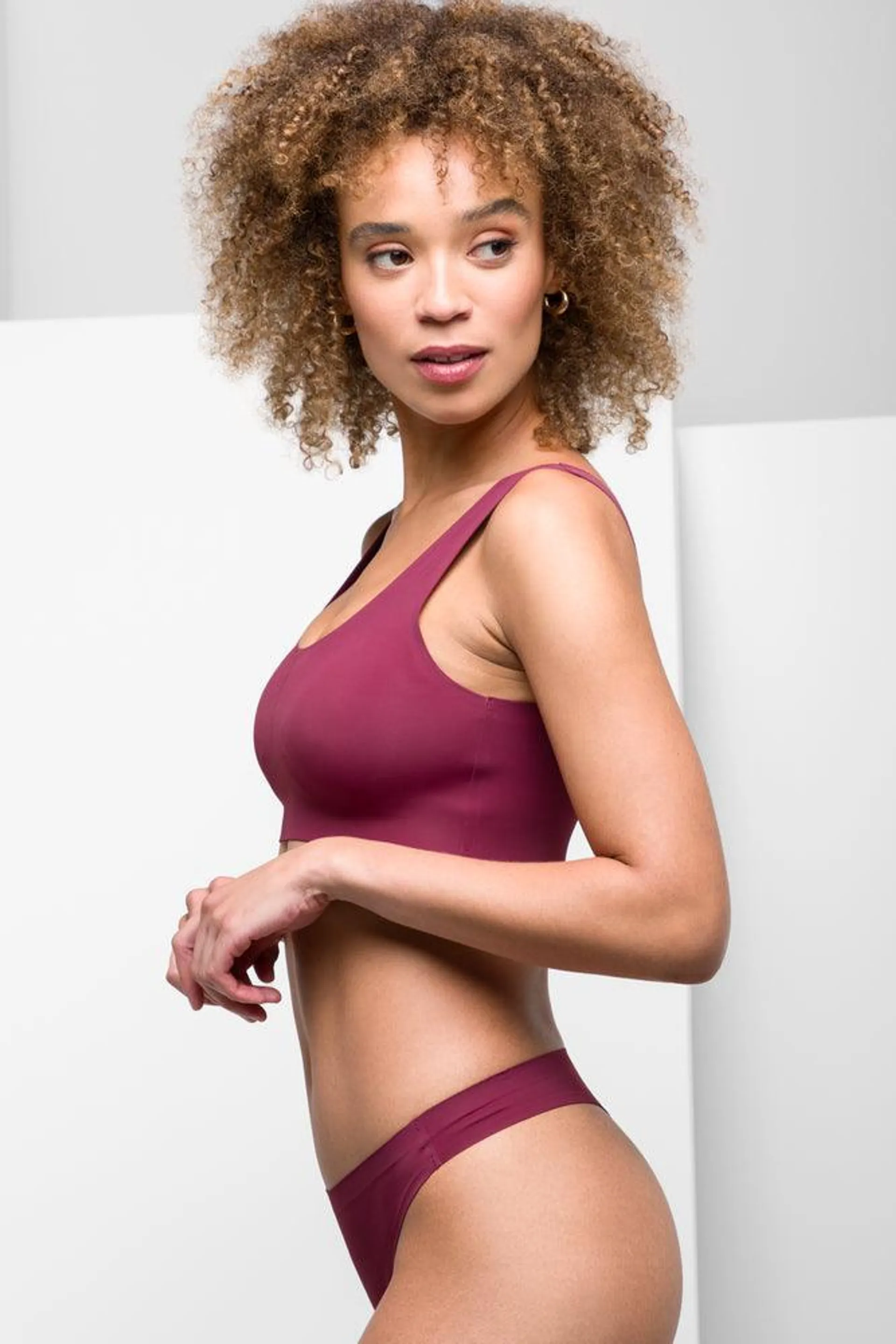 Bonded Crop Top Burgundy