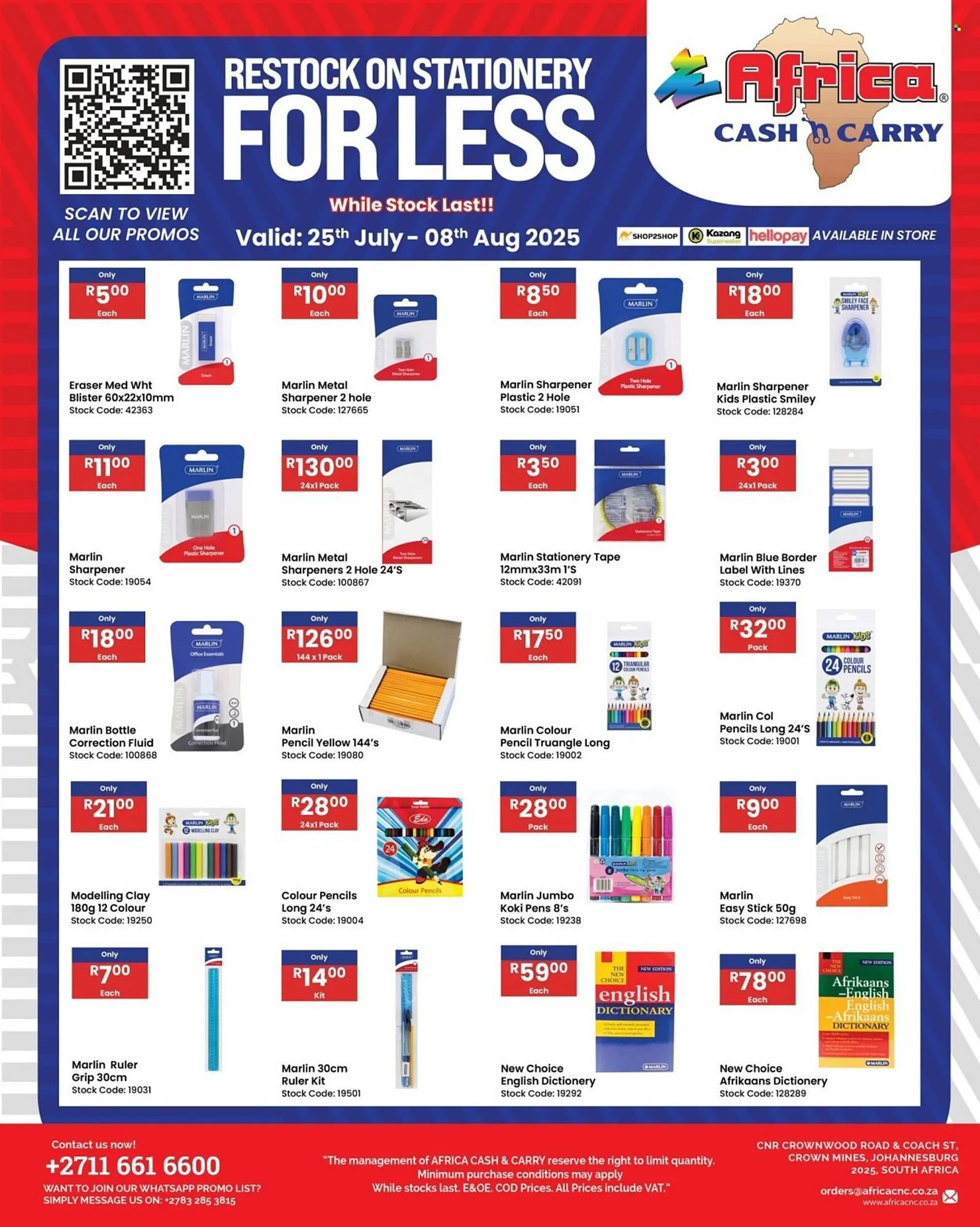 Africa Cash and Carry catalogue from 25 July to 8 August 2025 - Catalogue Page 1