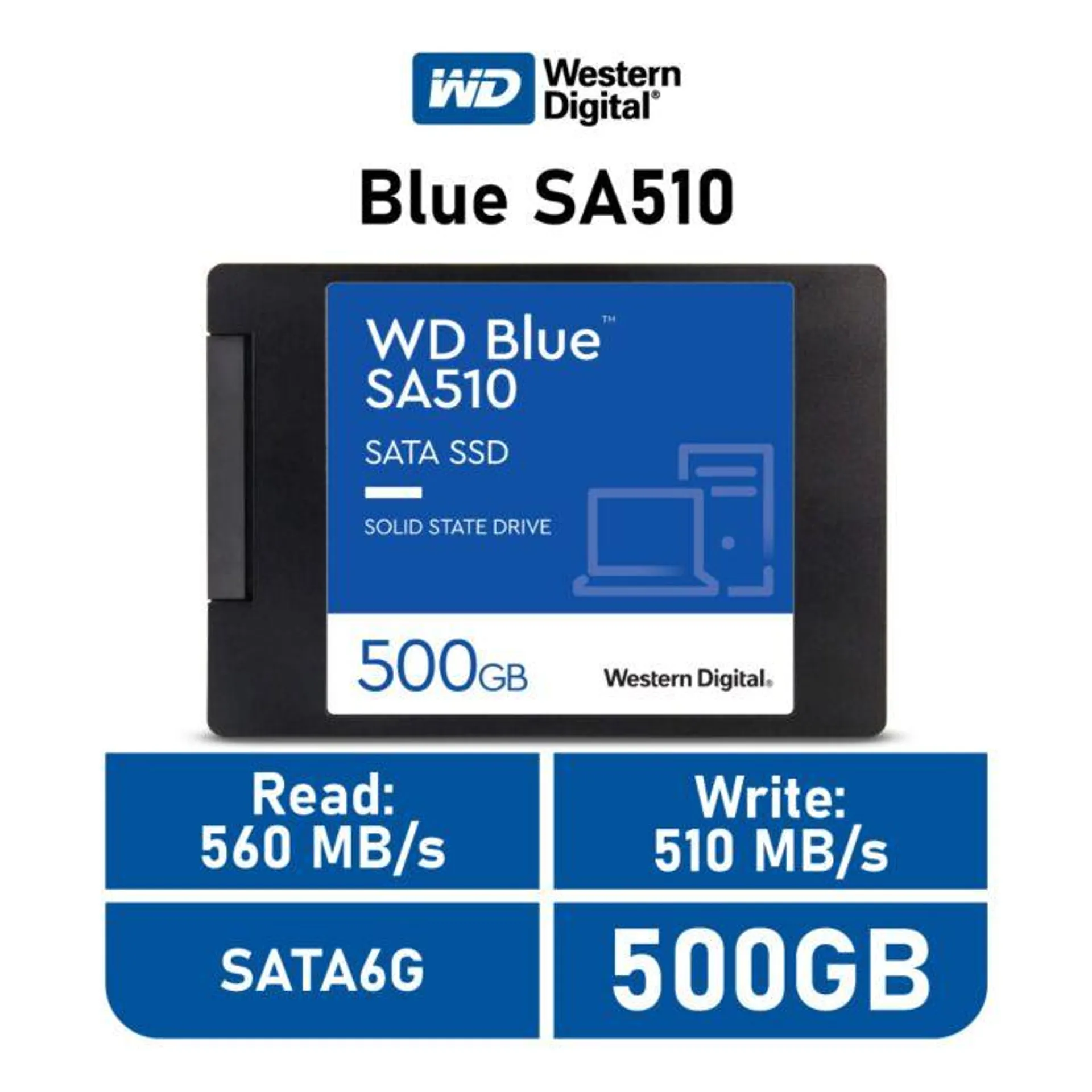 Western Digital Blue SA510 500GB SATA6G WDS500G3B0A 2.5" Solid State Drive