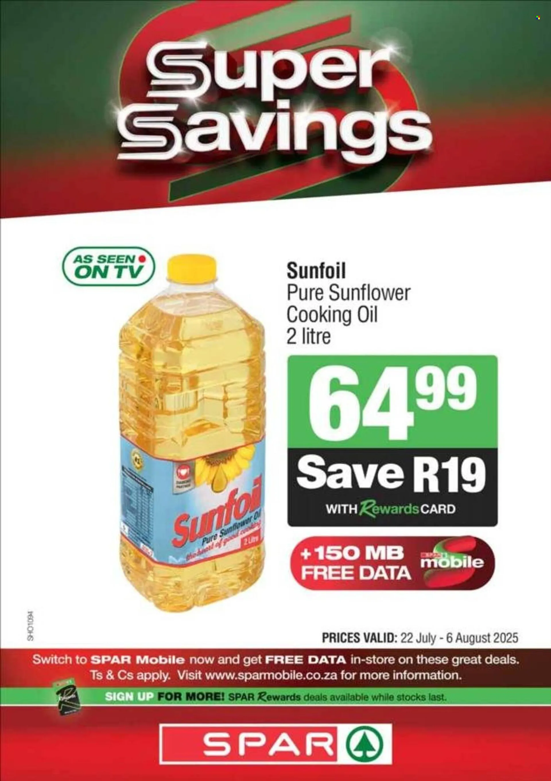 Spar catalogue from 22 July to 6 August 2025 - Catalogue Page 1
