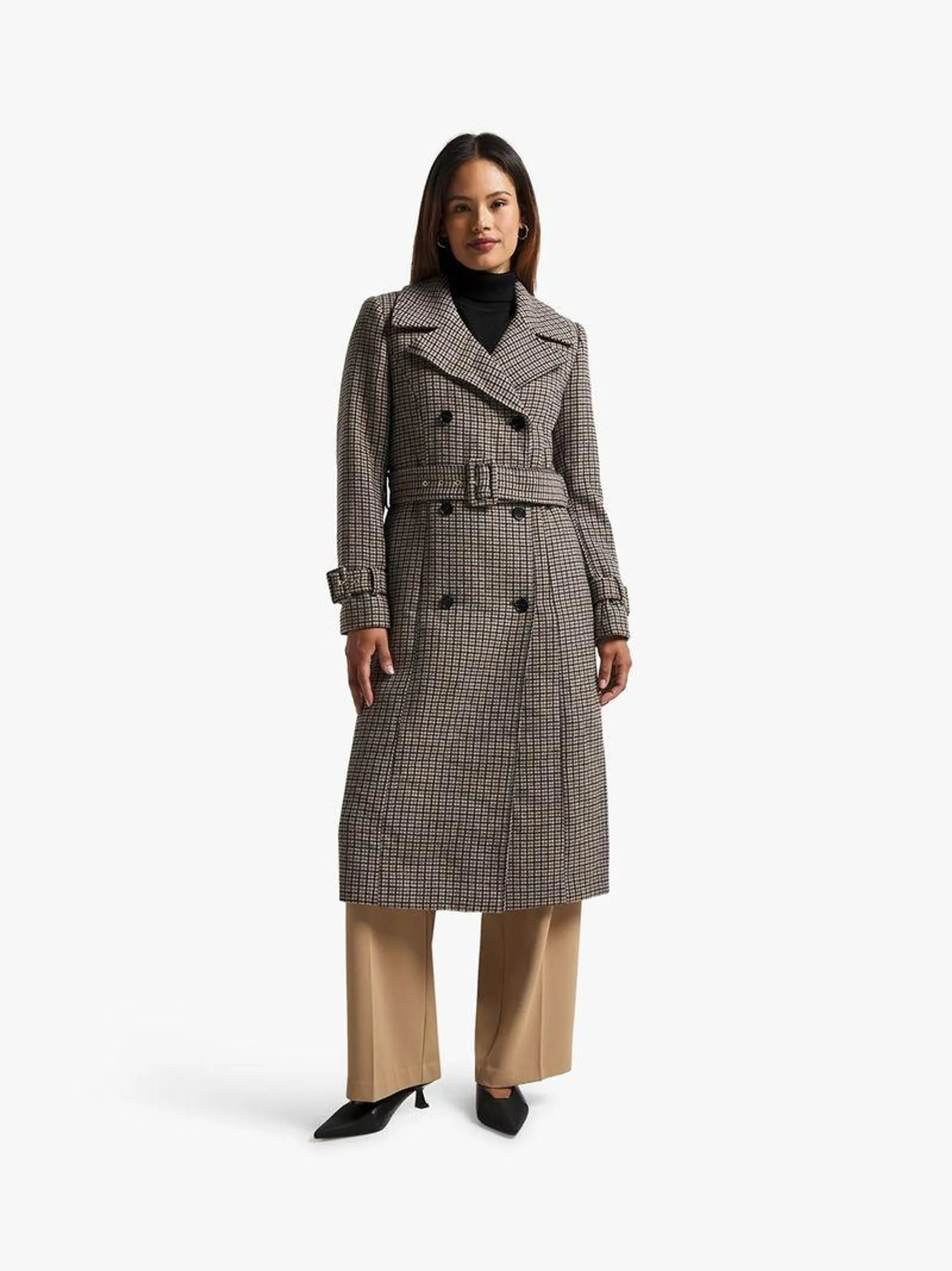 Women's Pringle Brown Haley Houndstooth Coat