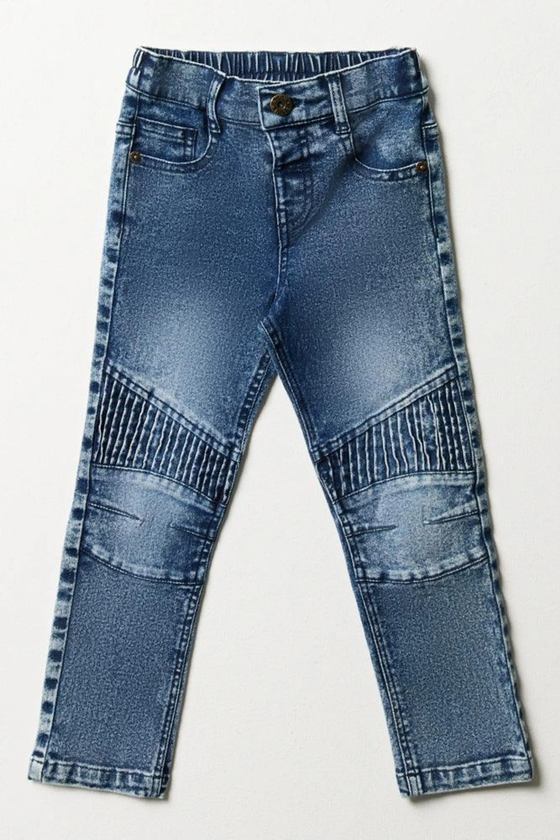 Biker Skinny Denim Jeans Blue