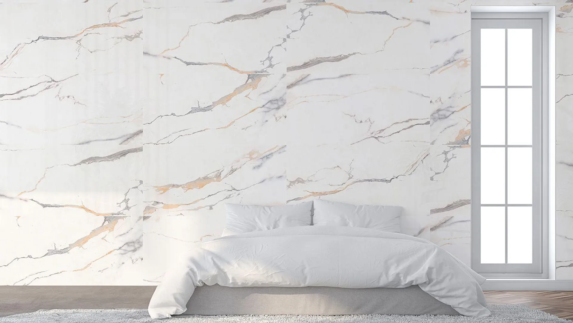 Verdon Carrara Satin Rectified Glazed Eco Porcelain Tile 590 x 1190mm