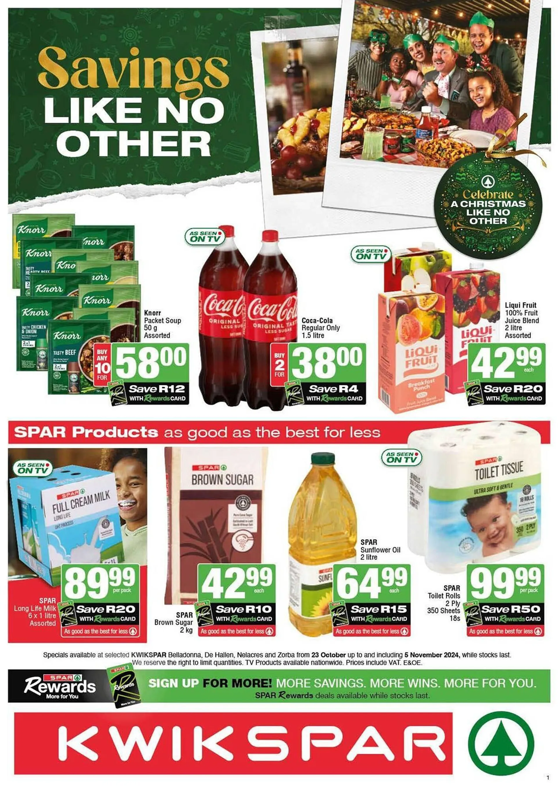 KwikSpar catalogue from 23 October to 5 November 2024 - Catalogue Page 1