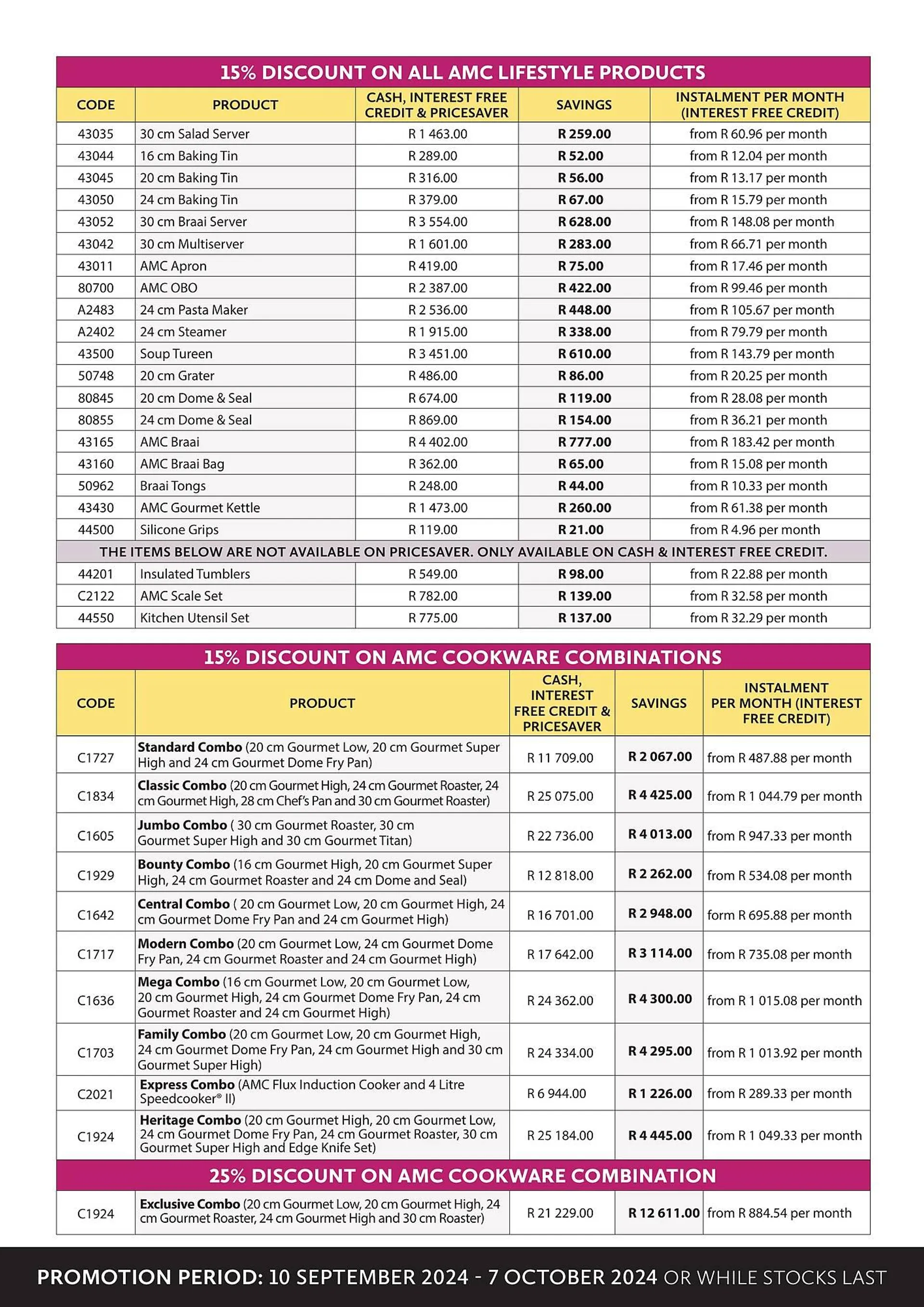 AMC Cookware catalogue from 10 September to 7 October 2024 - Catalogue Page 7