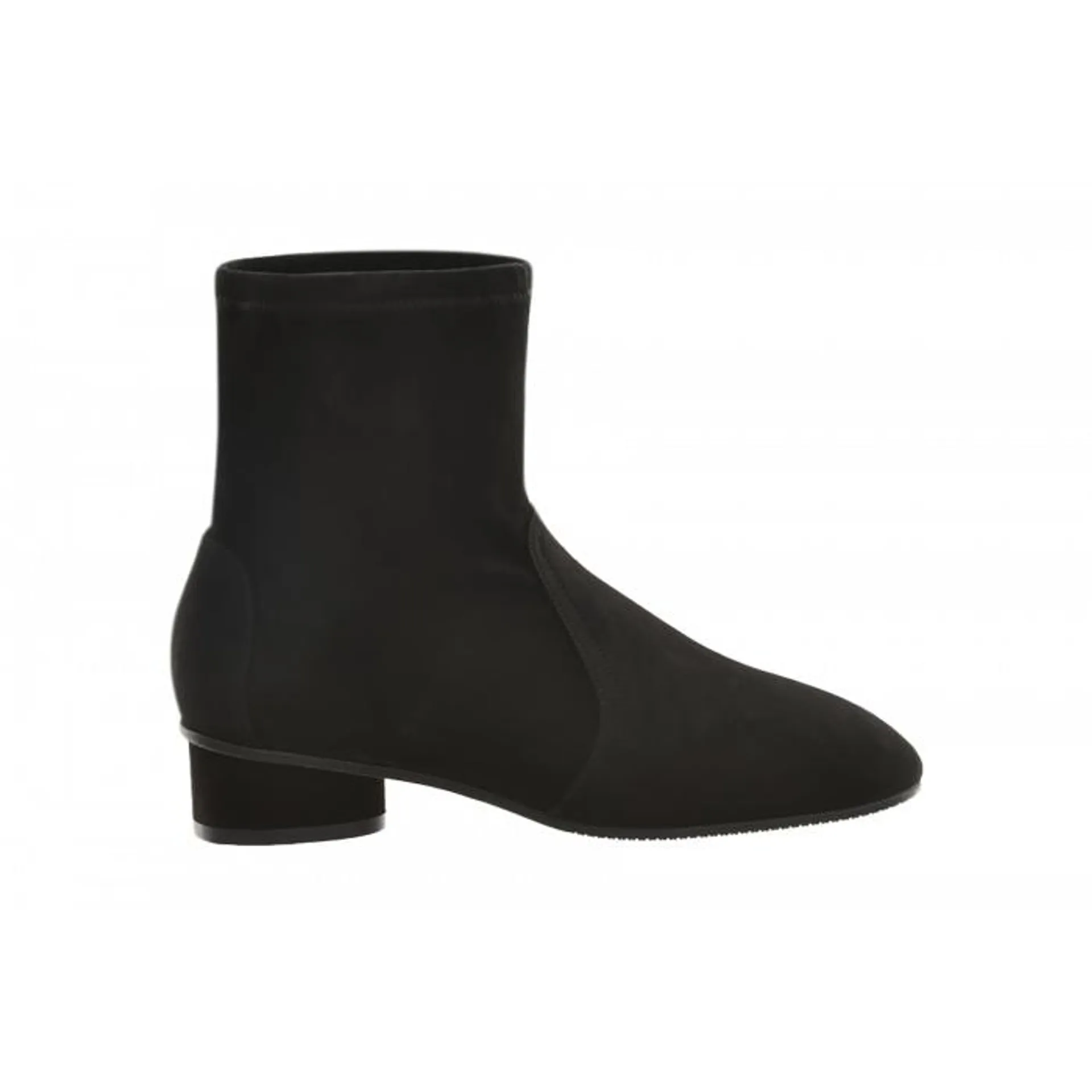 Stuart Weitzman Stretch Suede Bootie With Cyllinder Heel