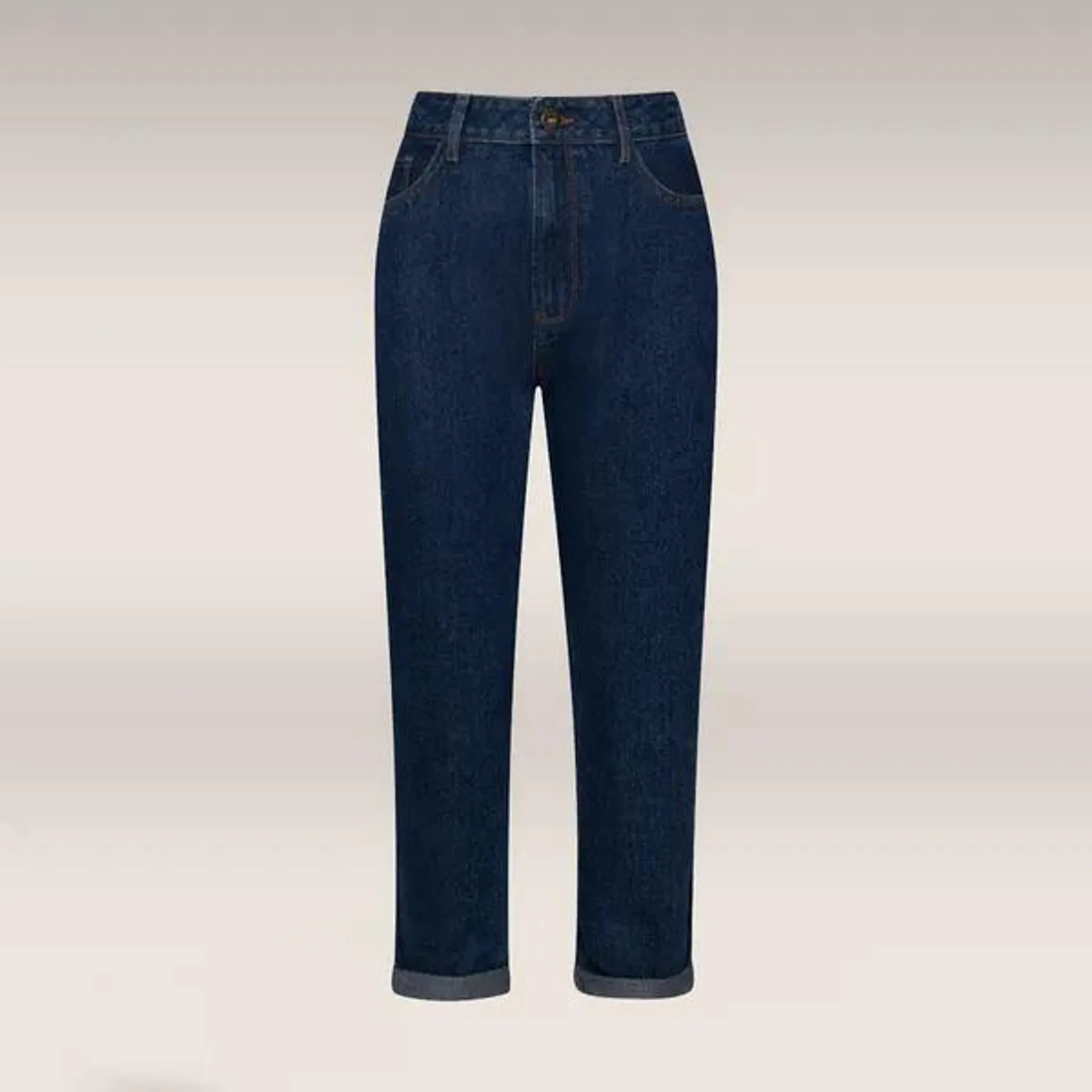 Comfort stretch mom jeans dark blue