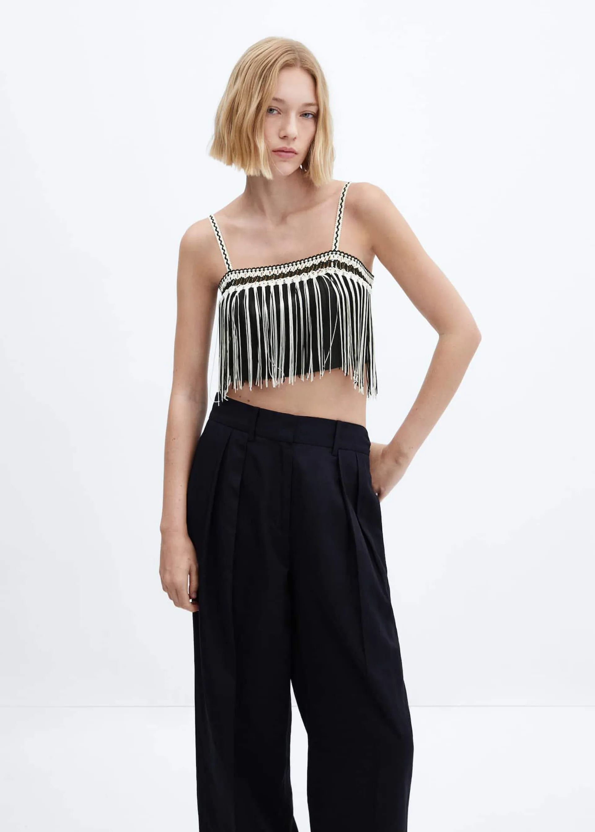 Fringed cropped top