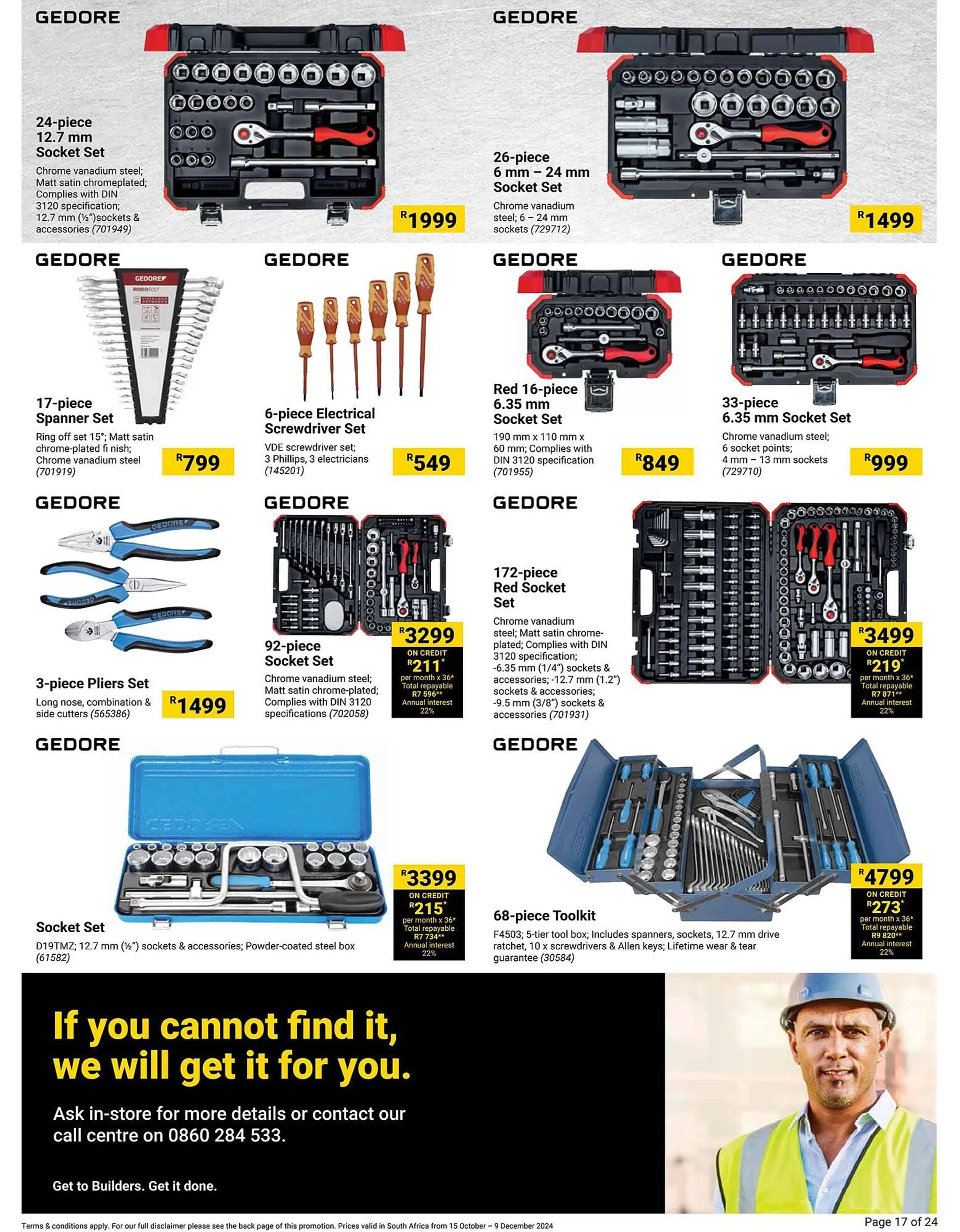 Builders Warehouse catalogue from 15 October to 9 December 2024 - Catalogue Page 17