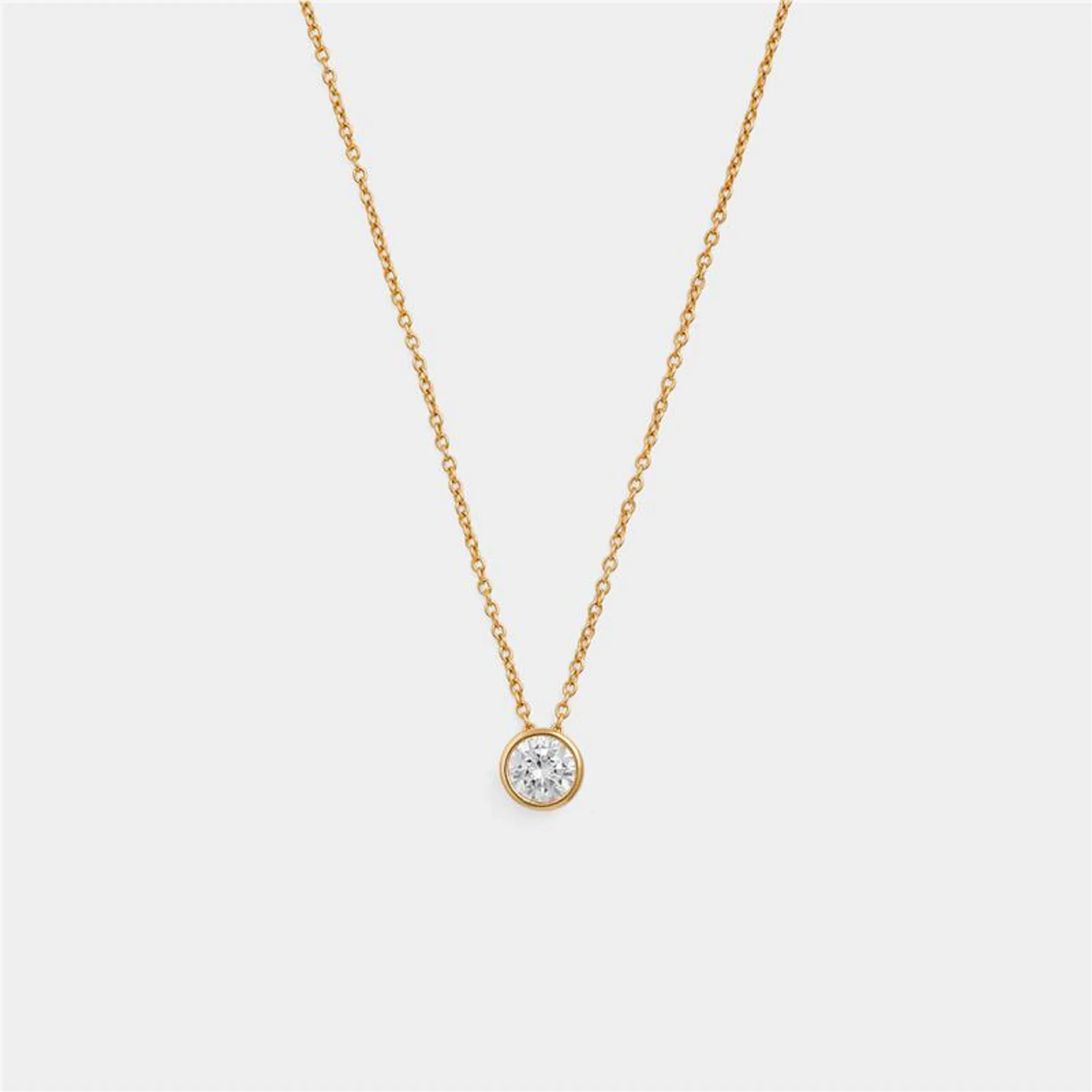 Gold Plated Sterling Silver Cubic Zirconia Round Tube Pendant