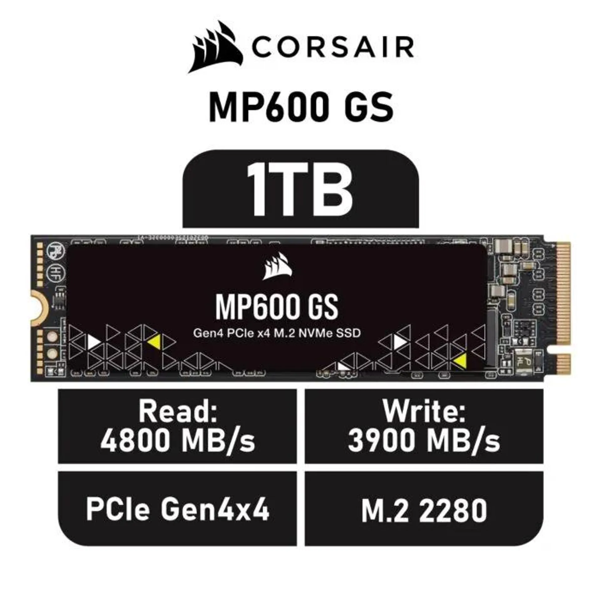 CORSAIR MP600 GS 1TB PCIe Gen4x4 CSSD-F1000GBMP600GS M.2 2280 Solid State Drive