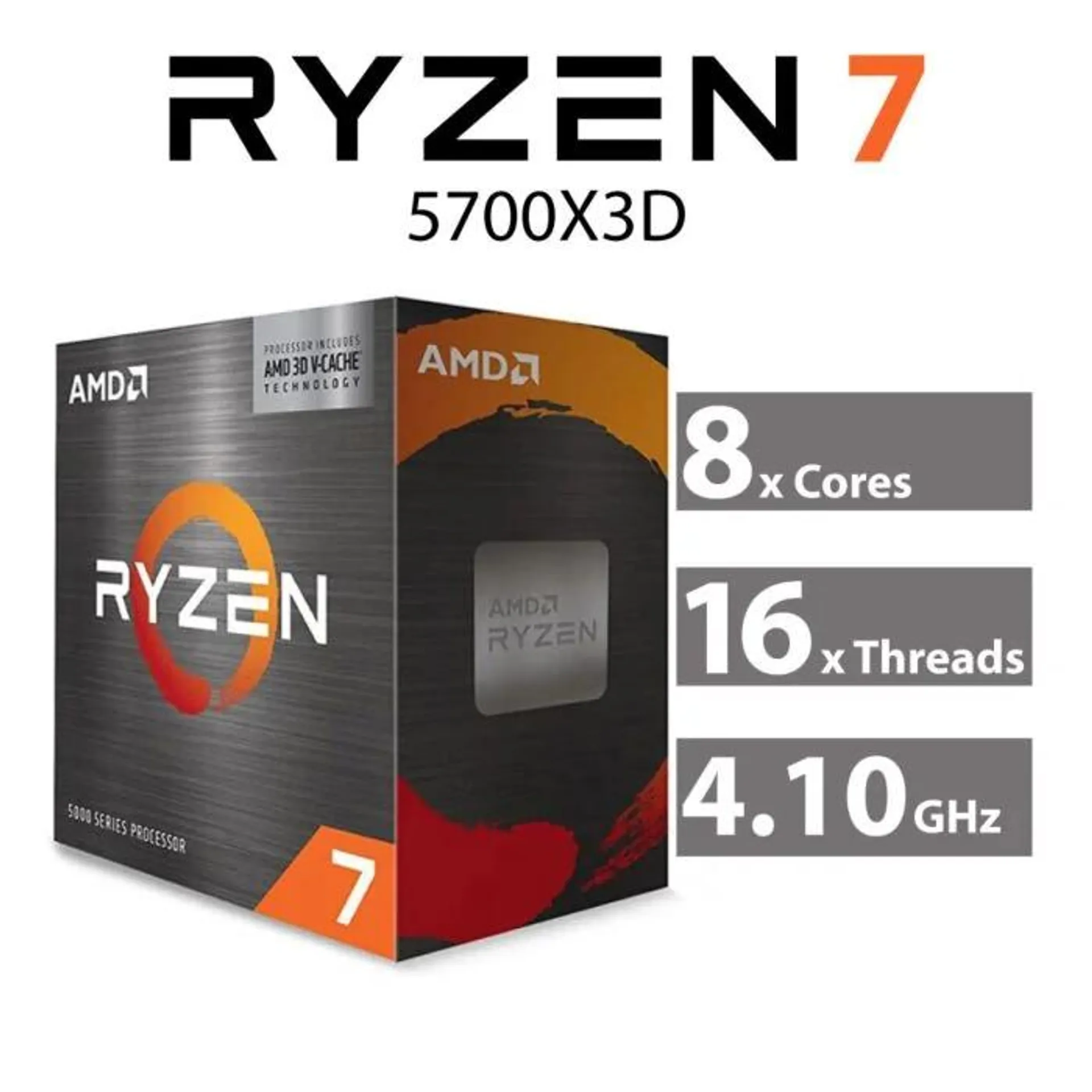 AMD Ryzen 7 5700X3D Vermeer 8-Core 3.0GHz AM4 105W 100-100001503WOF Desktop Processor