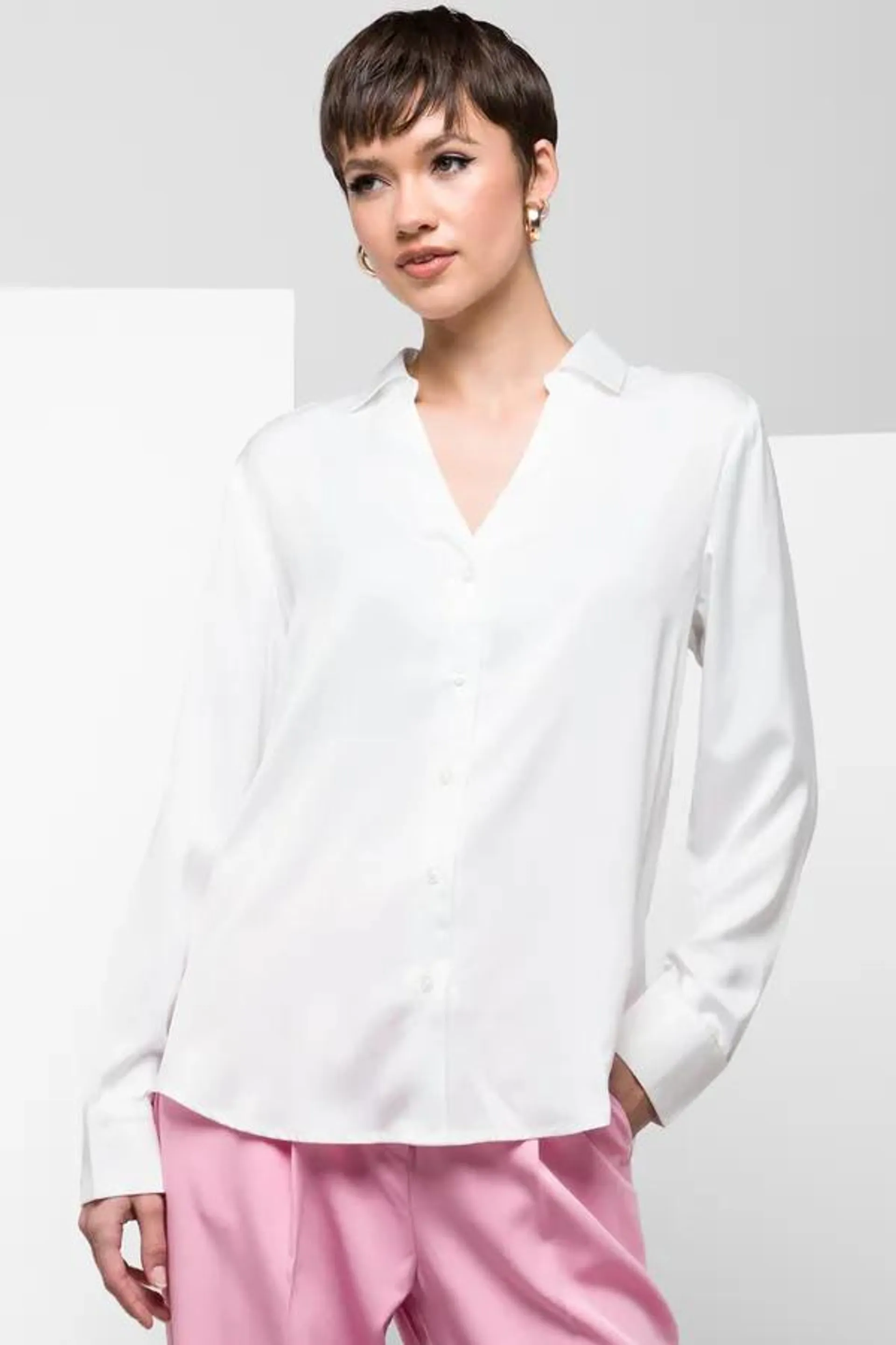 Satin shirt white