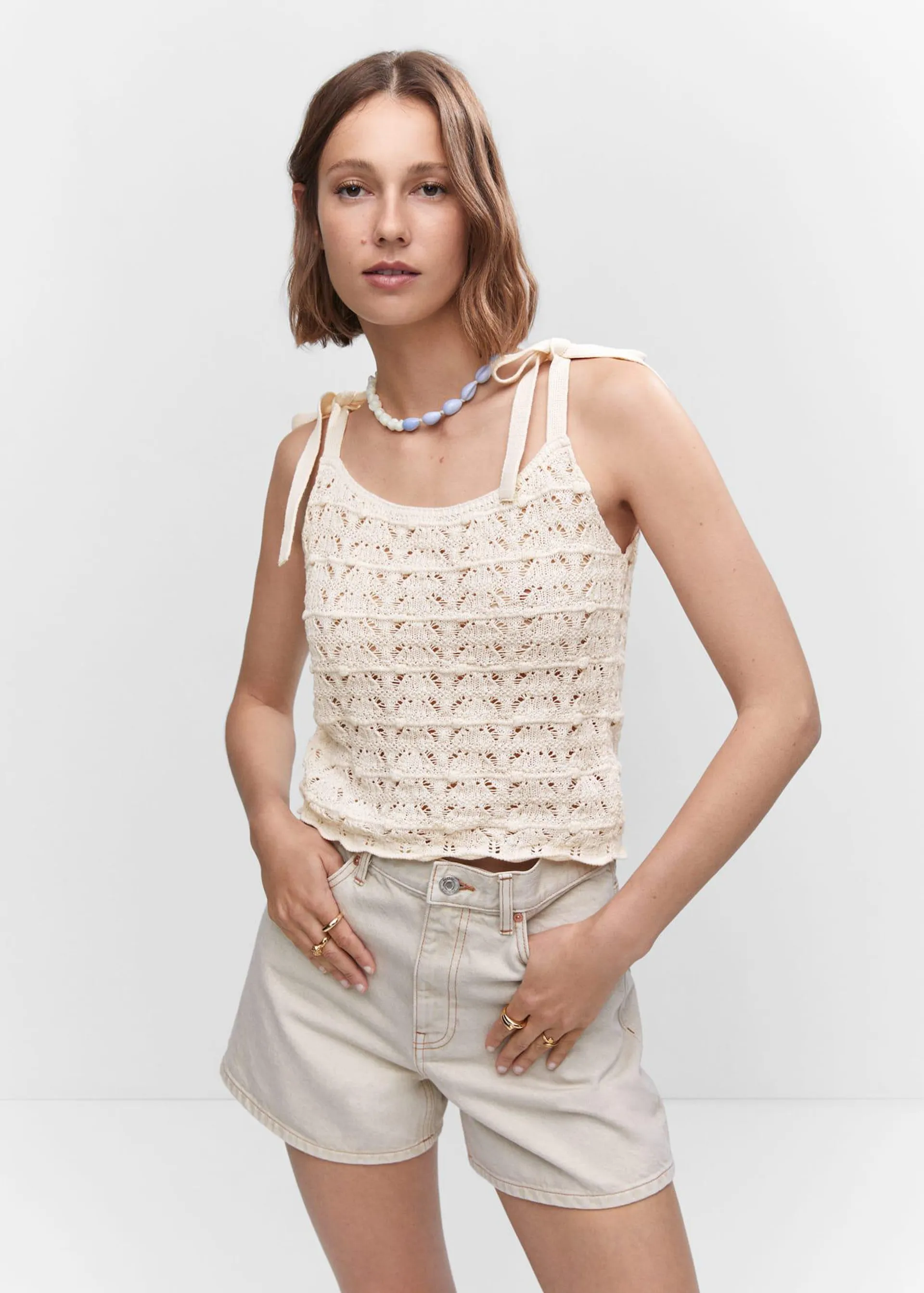 Crochet top with ties