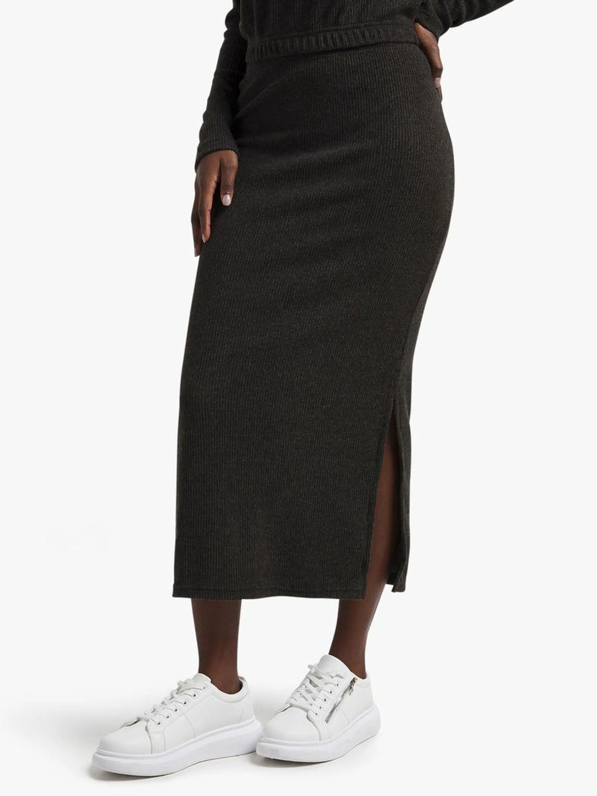 Jet Women's Charcoal Ribbed Skirt
