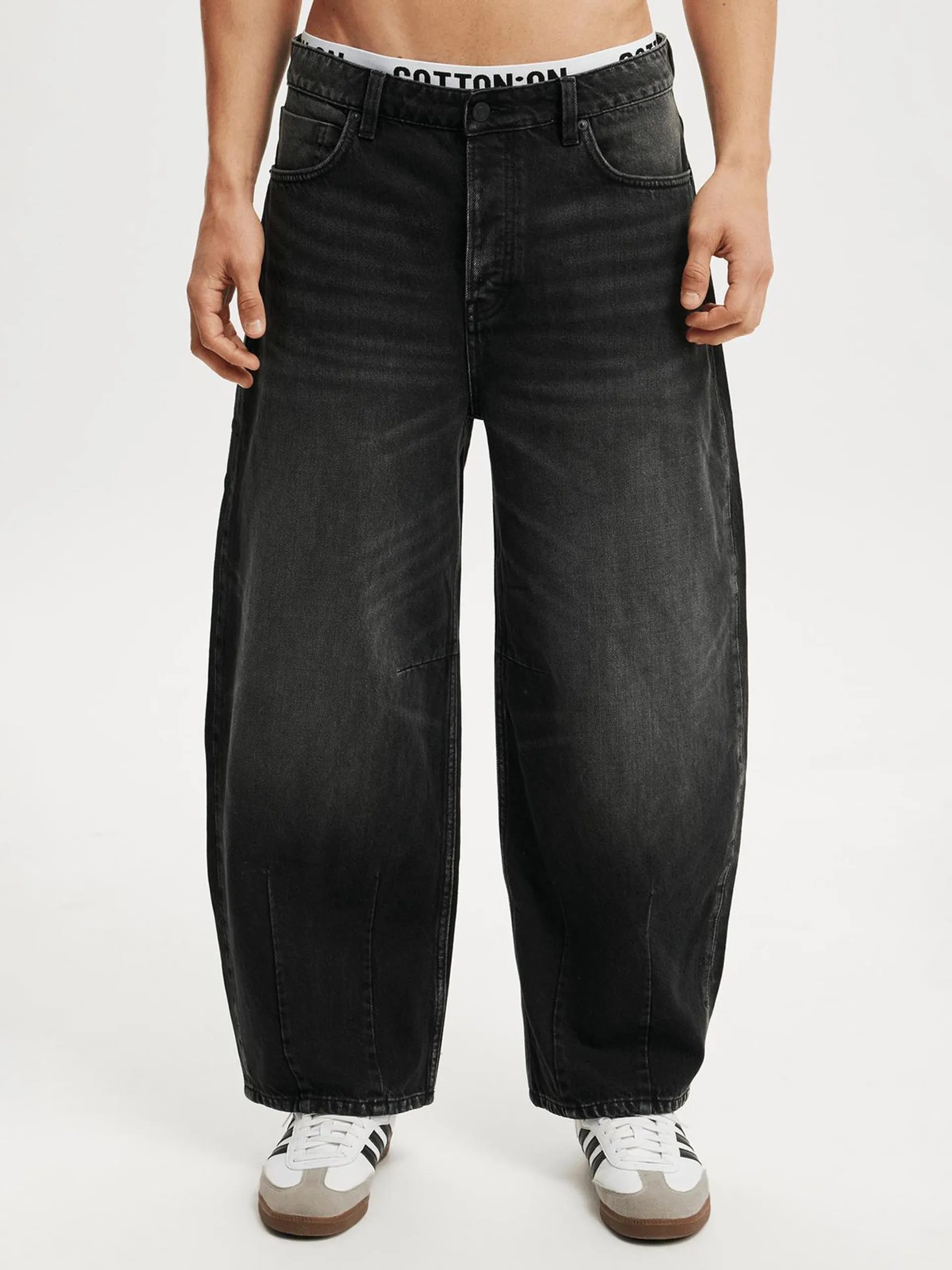 Men's Cotton On Black Baggy Balloon Jeans