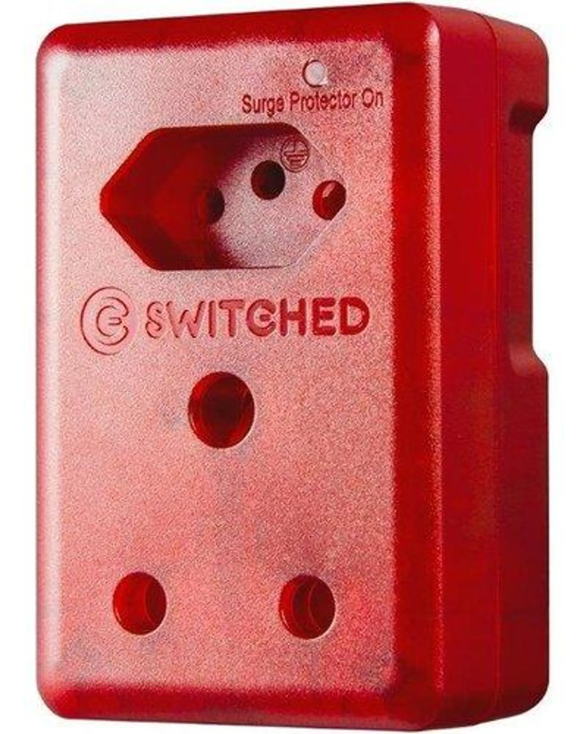 Switched Dual Socket 3Pin Surge Protection (Red) - High Surge Multi Adaptor