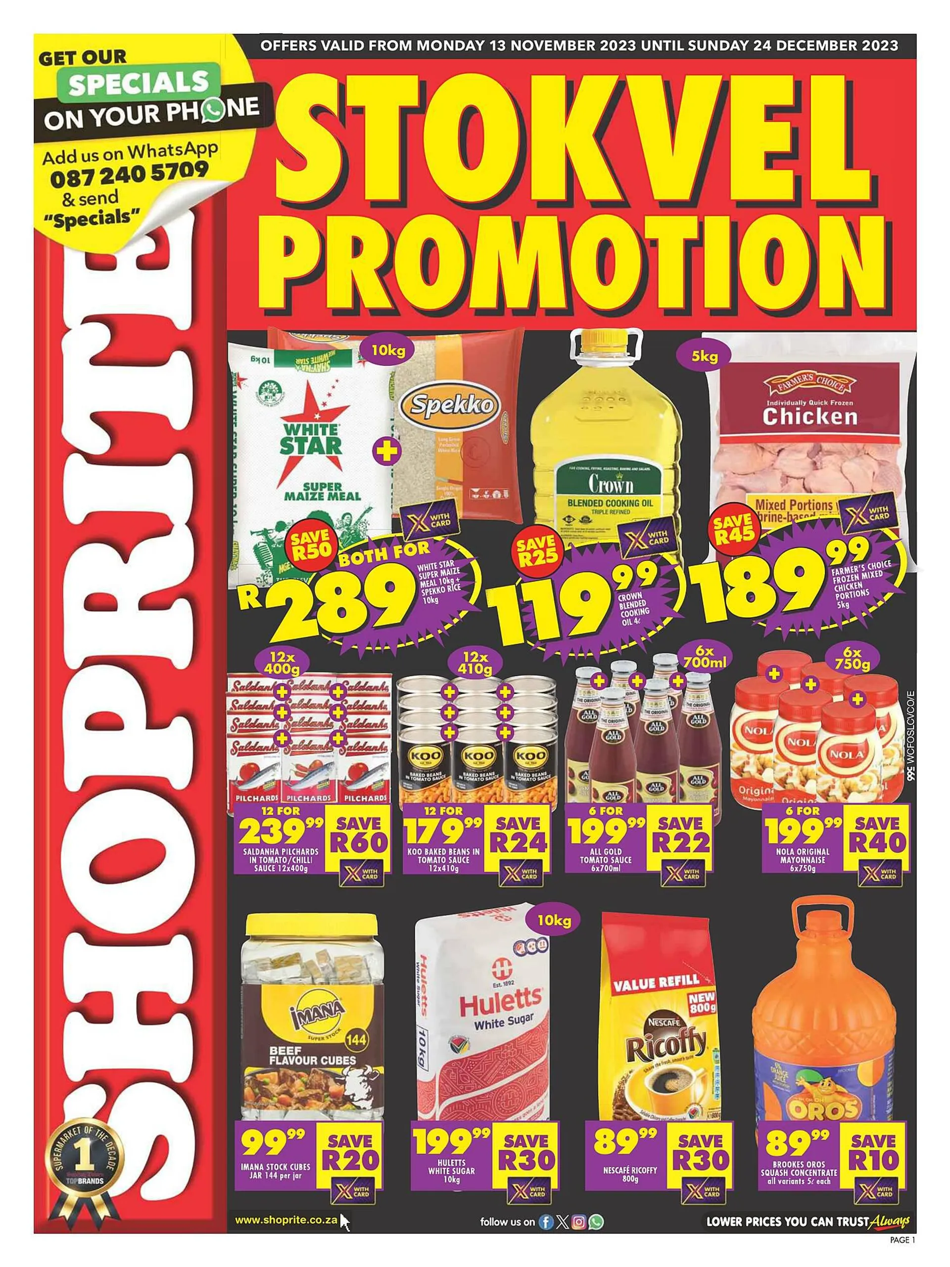 Shoprite catalogue from 13 November to 24 December 2023 - Catalogue Page 1