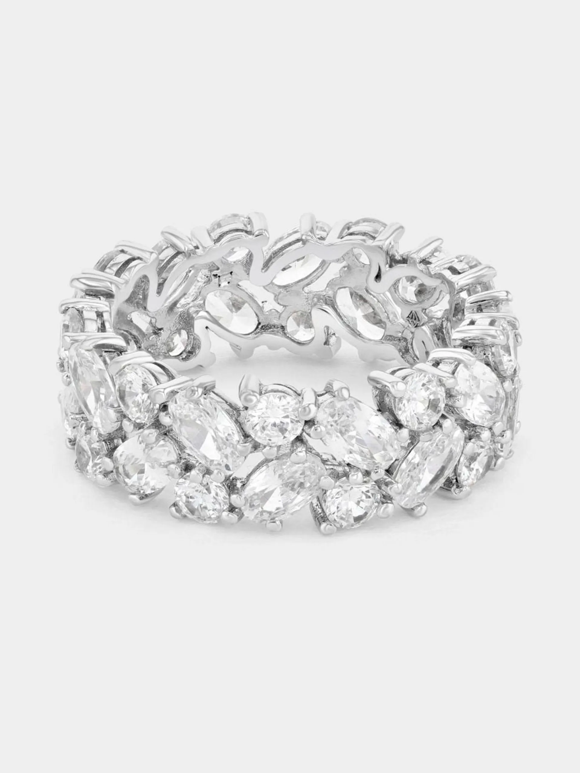 Cheté Sterling Silver Cubic Zirconia Fancy Cut Eternity Ring