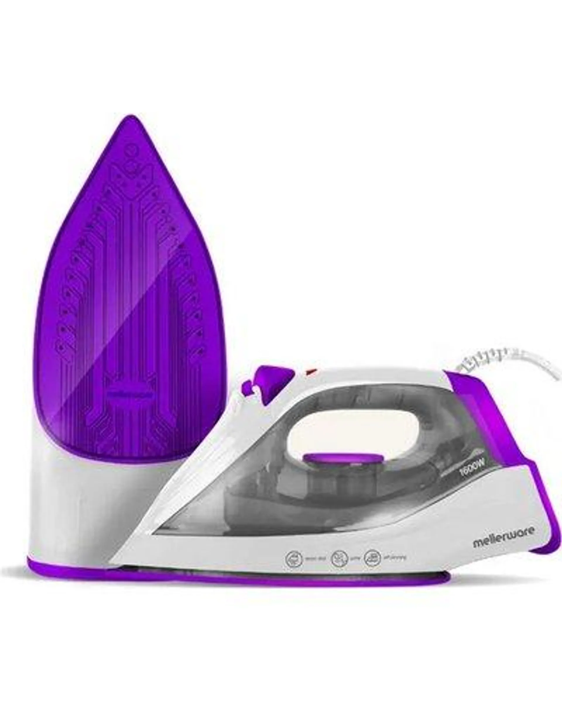 Mellerware Non-Stick Vapour ll Steam Iron Steam (Purple) (1600W)