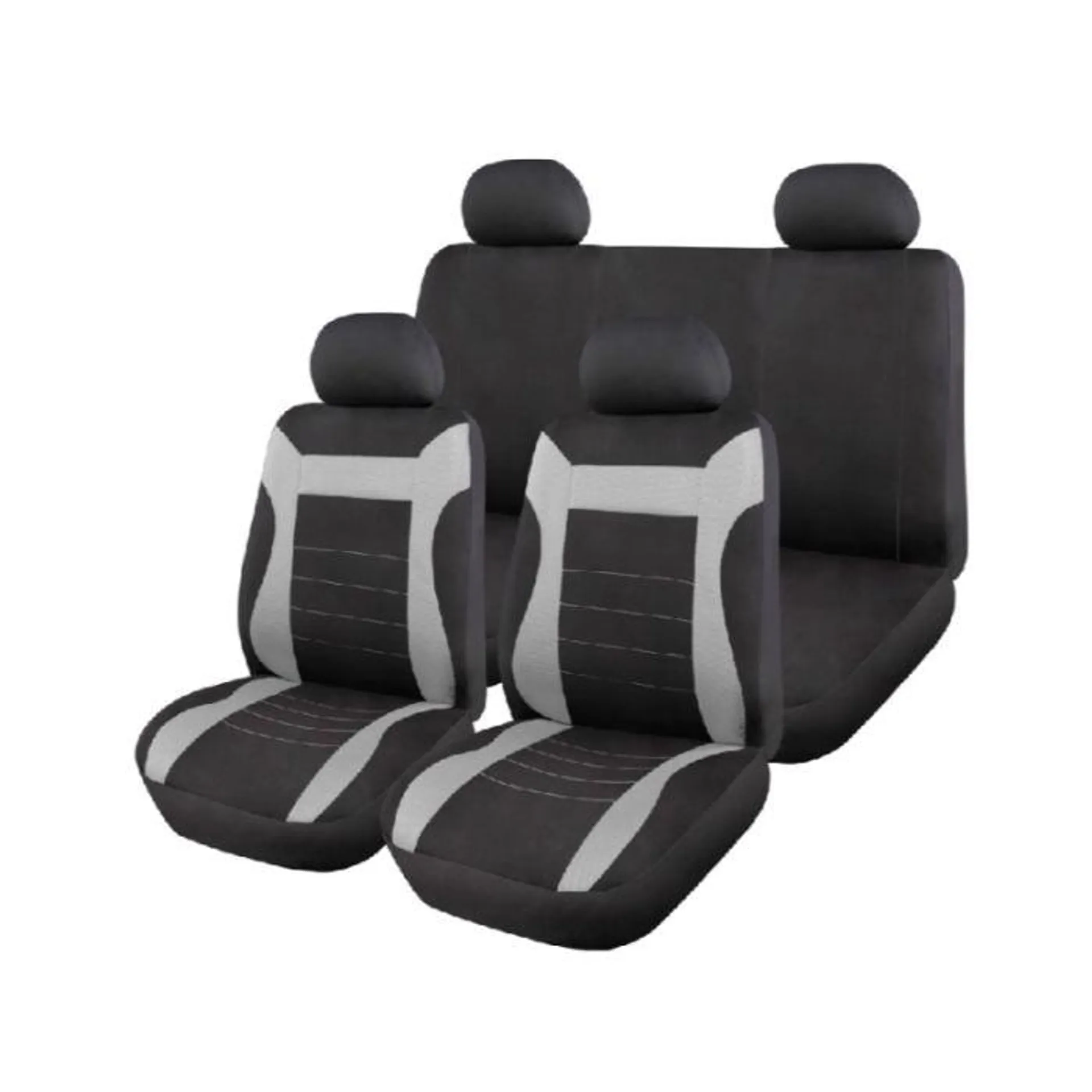 MELBOURNE SEATCOVER SET BLACK/ DARK GREY