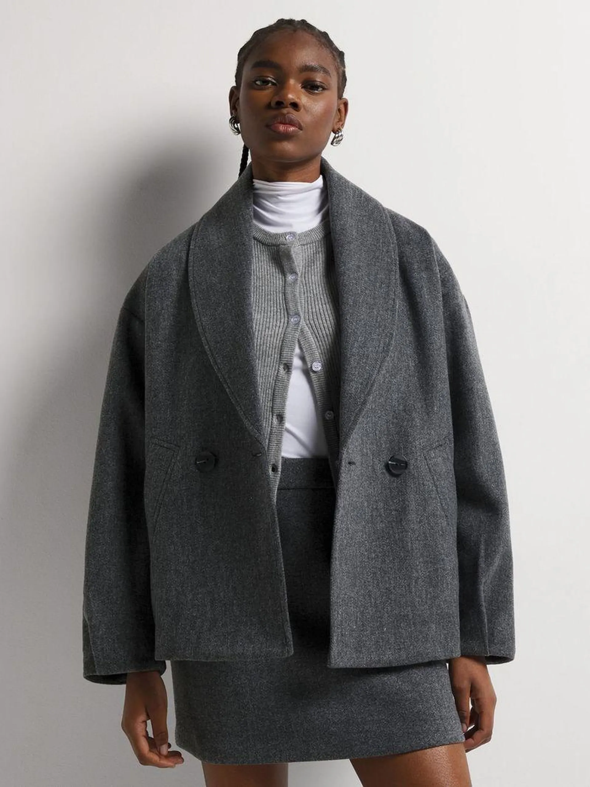 Melton Shawl Collar Coat