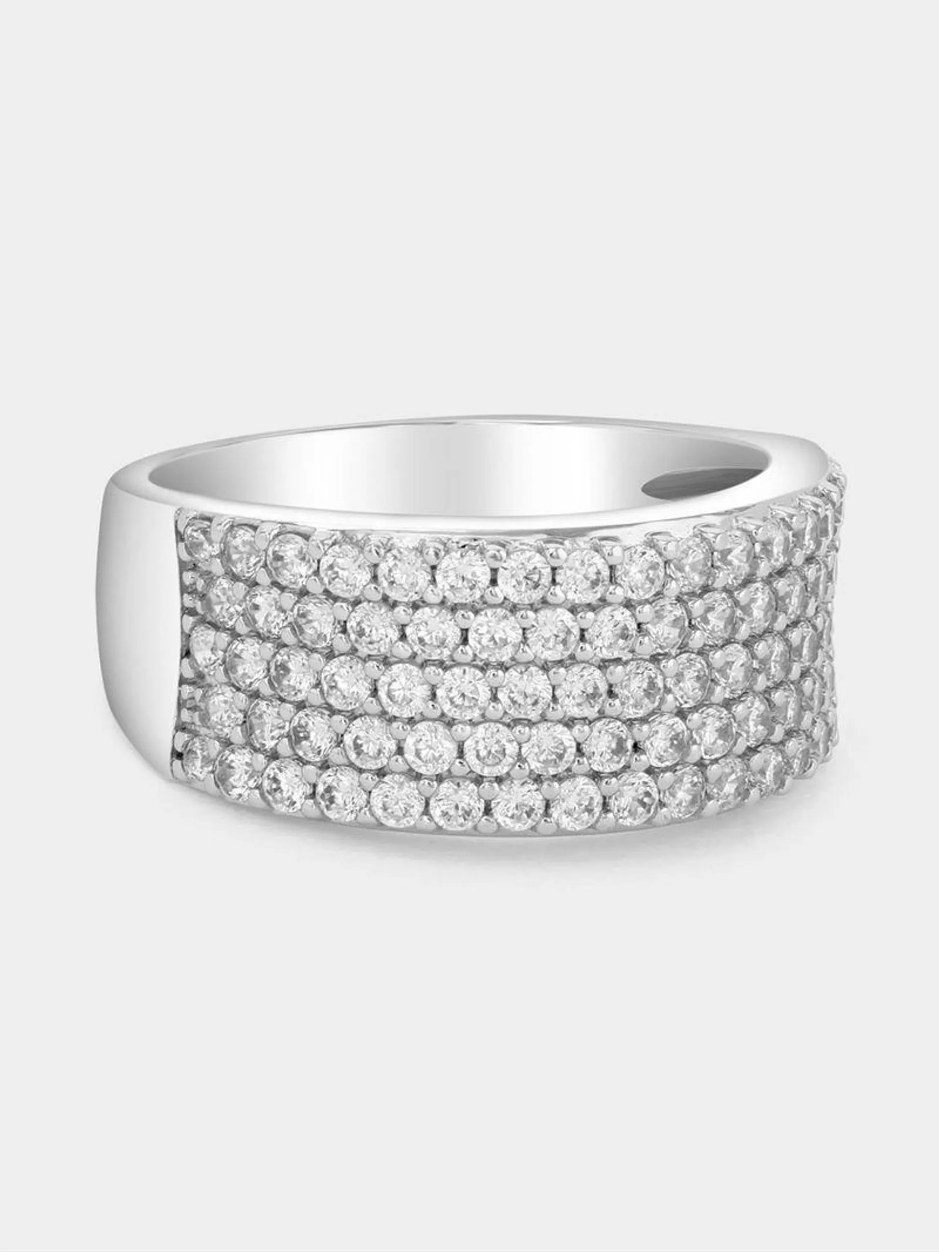 Cheté Sterling Silver Cubic Zirconia Pavé Row Ring