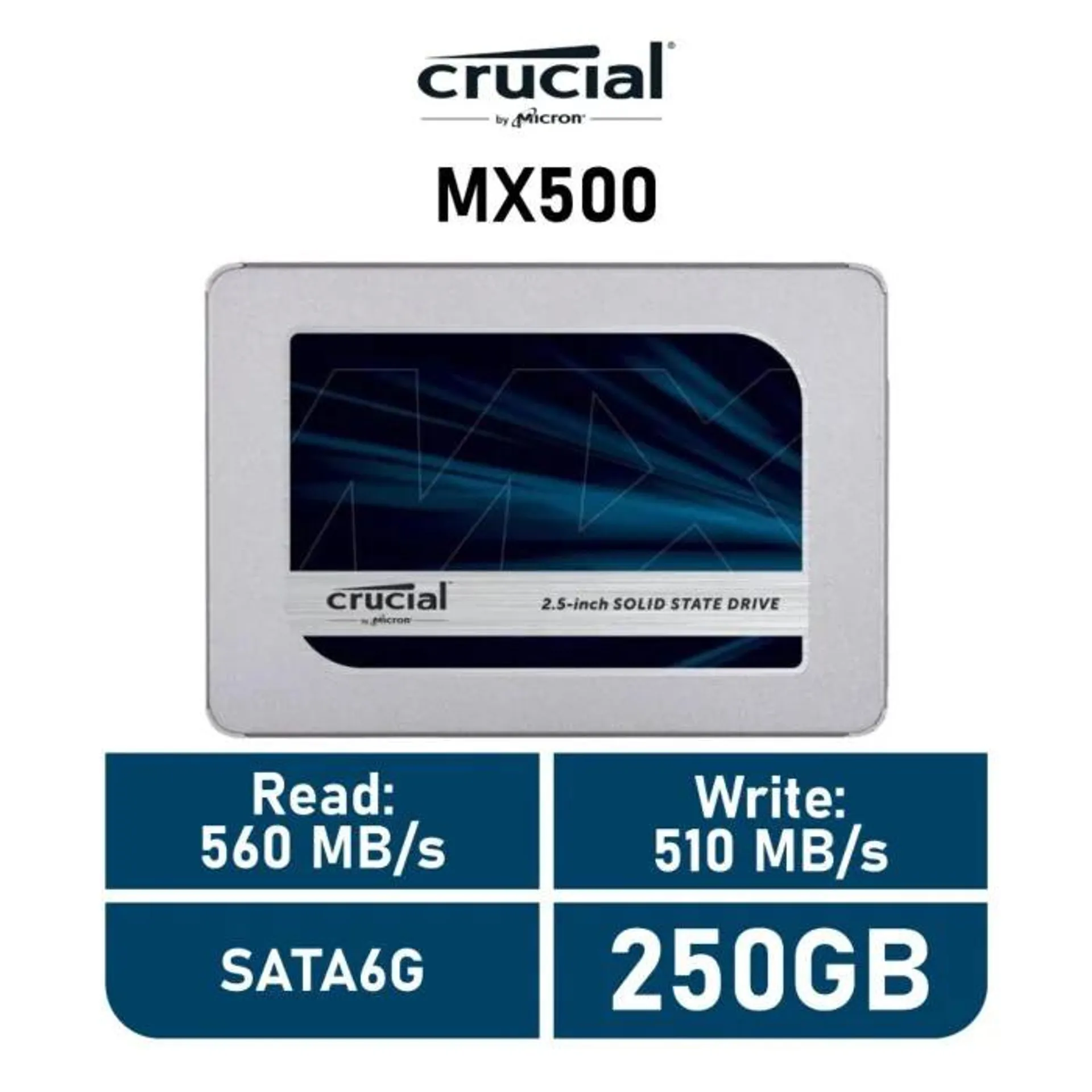 Crucial MX500 250GB SATA6G CT250MX500SSD1 2.5" Solid State Drive