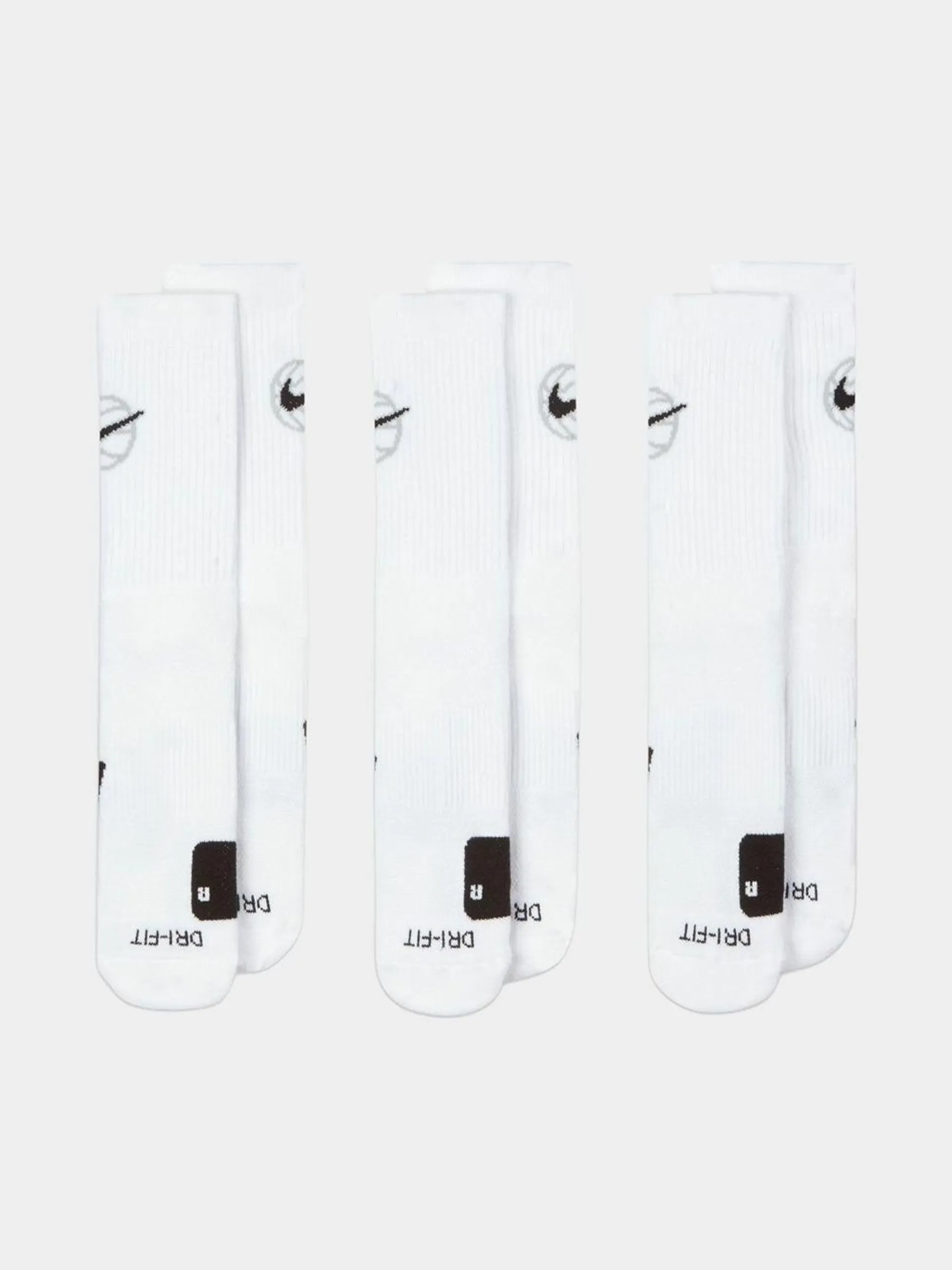 Nike Everyday Cushioned White/Black Crew Socks