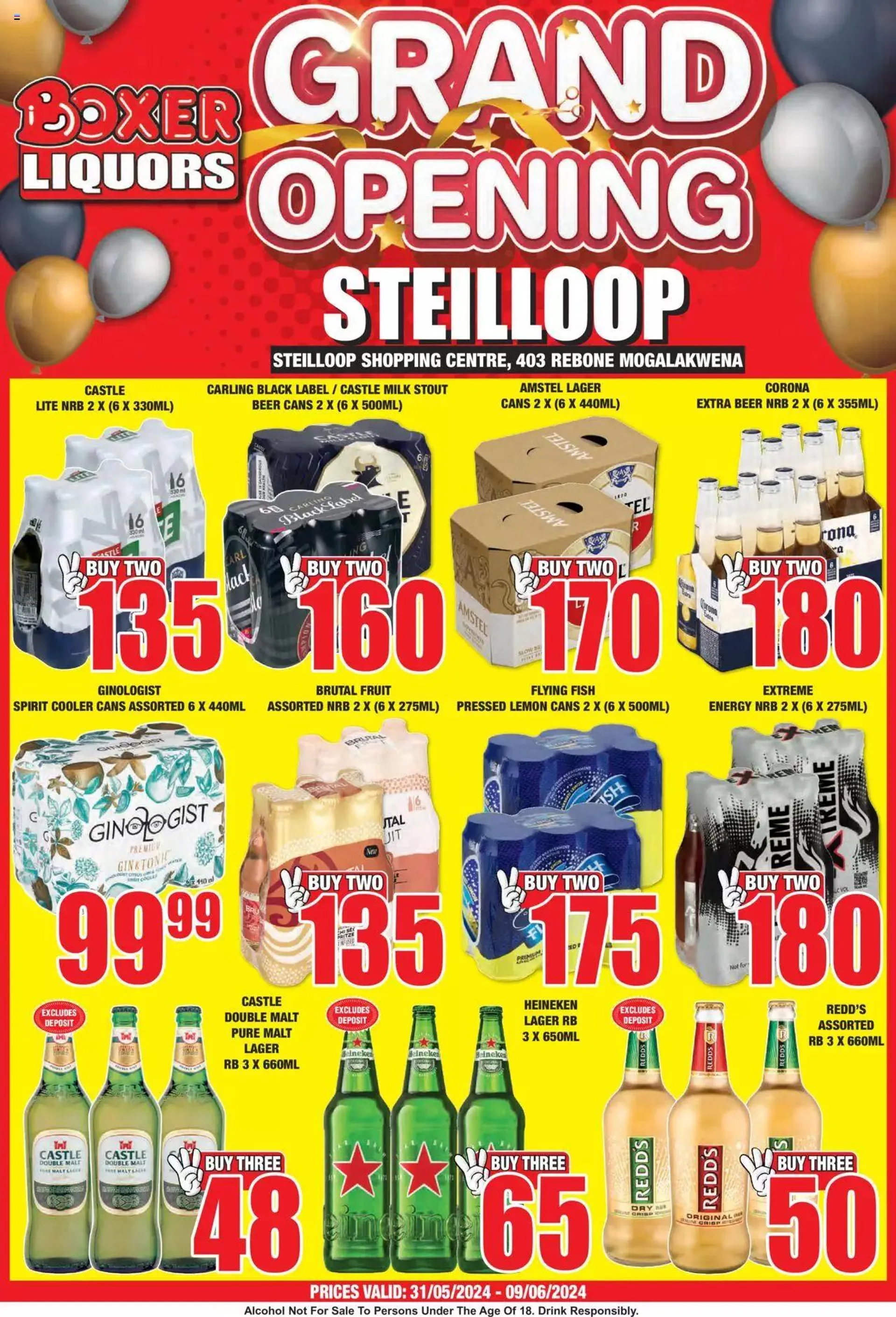 Boxer - Limpopo - Steilloop Liquor Grand Opening from 31 May to 9 June 2024 - Catalogue Page 1