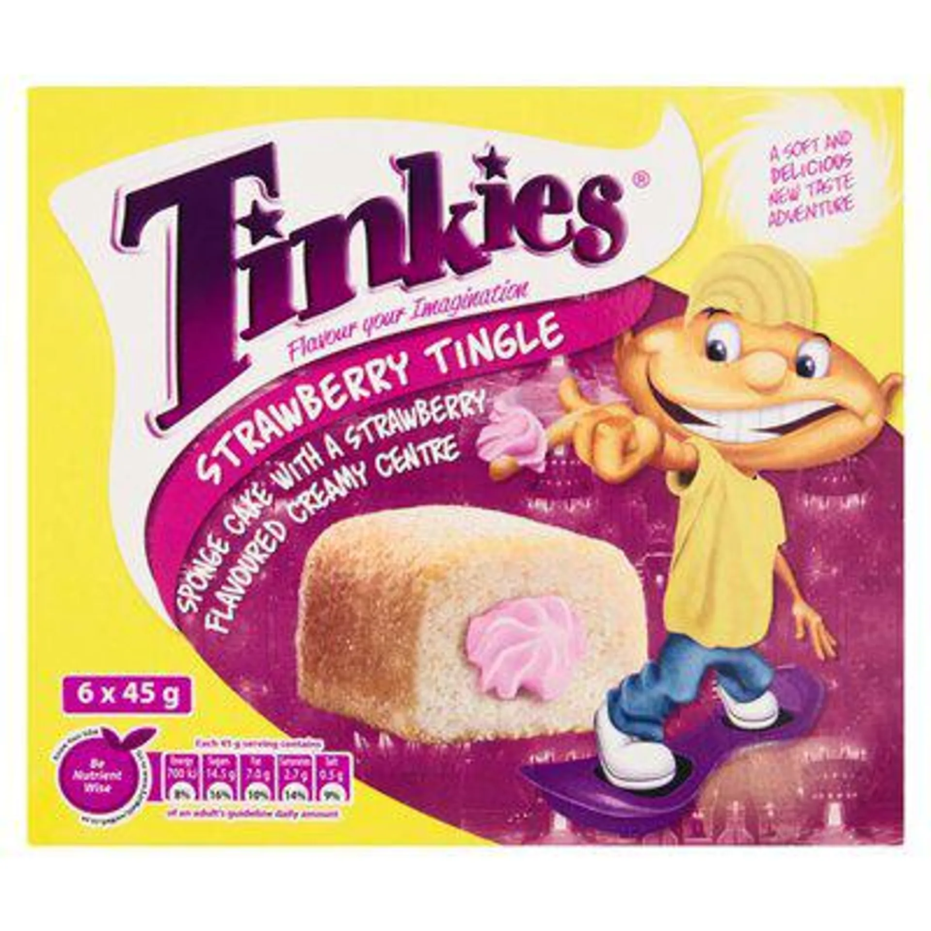 Tinkies Strawberry Tingle Flavoured Creamy Sponge Cake 6 Pack