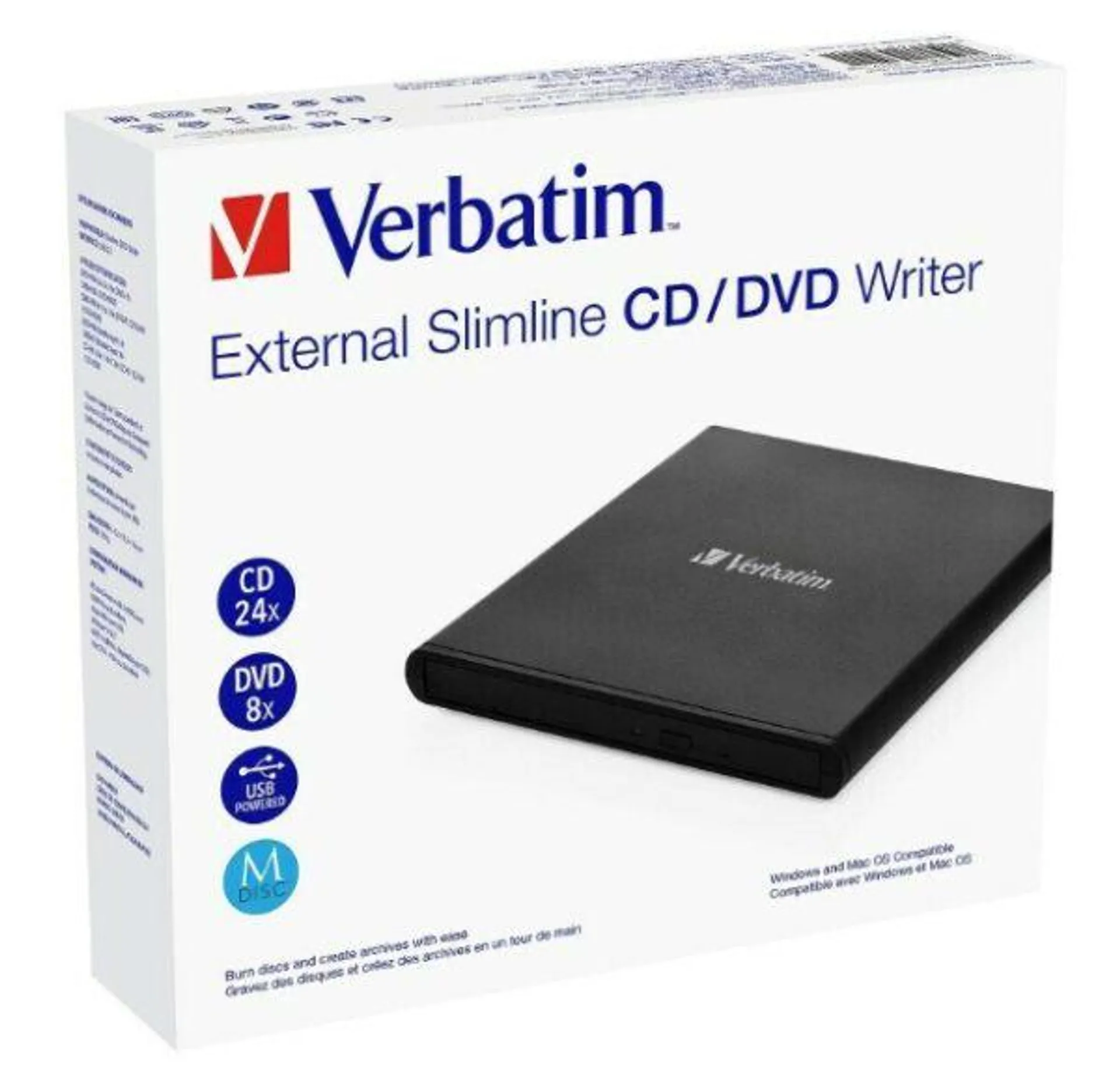 VERBATIM EXTERNAL SLIMLINE CD/DVD RW+5DS