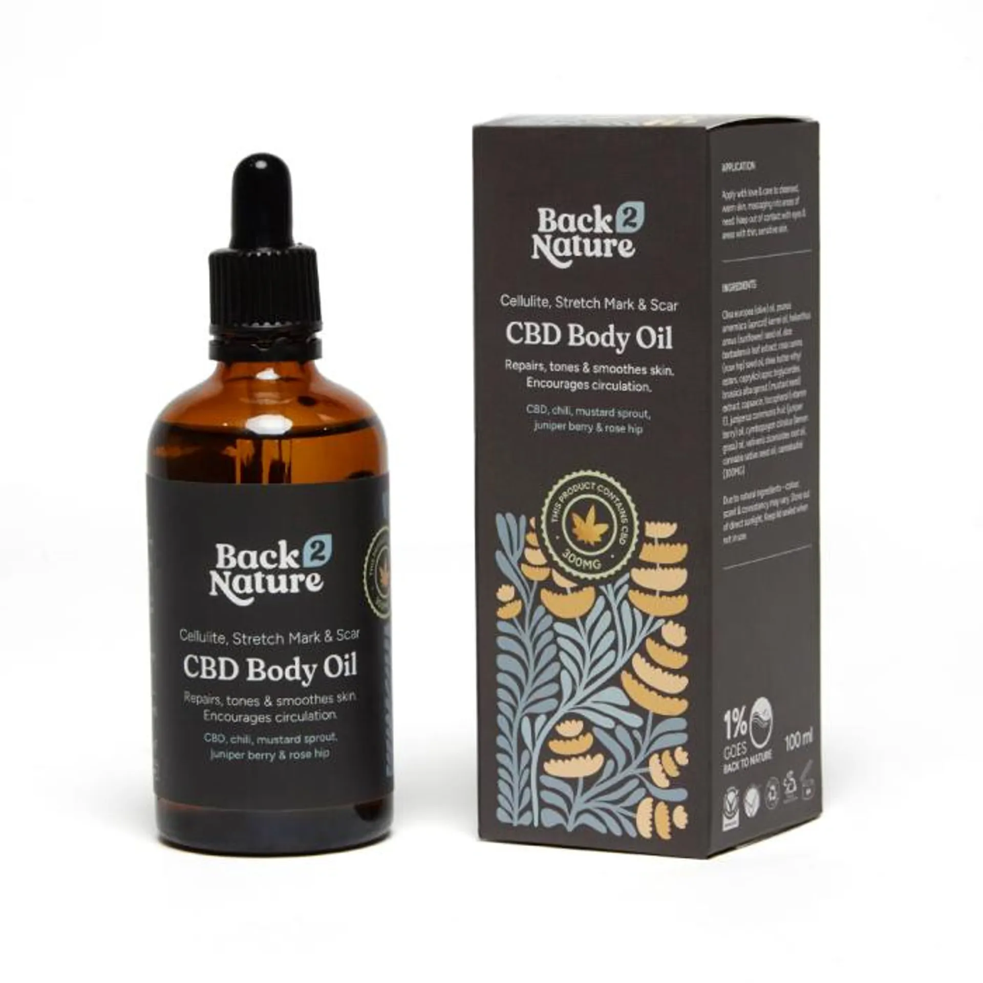 Back 2 Nature - Cellulite, Stretch Mark & Scar CBD Body Oil 100ml