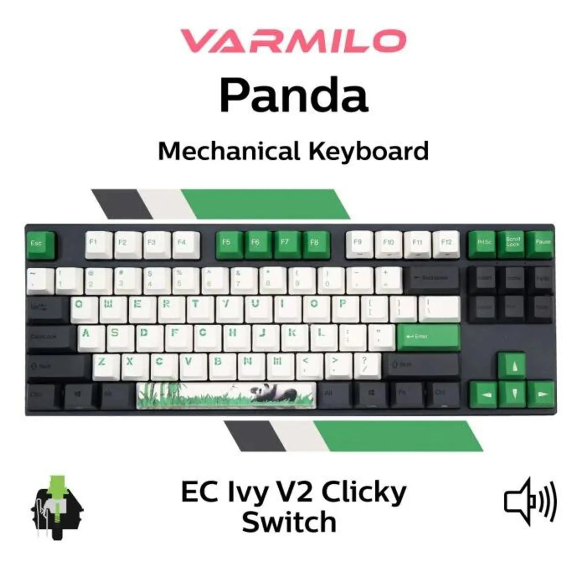 Varmilo MA87 V2 Panda R2 EC Ivy V2 A33A029B1A3A01A026 TKL Size Mechanical Keyboard