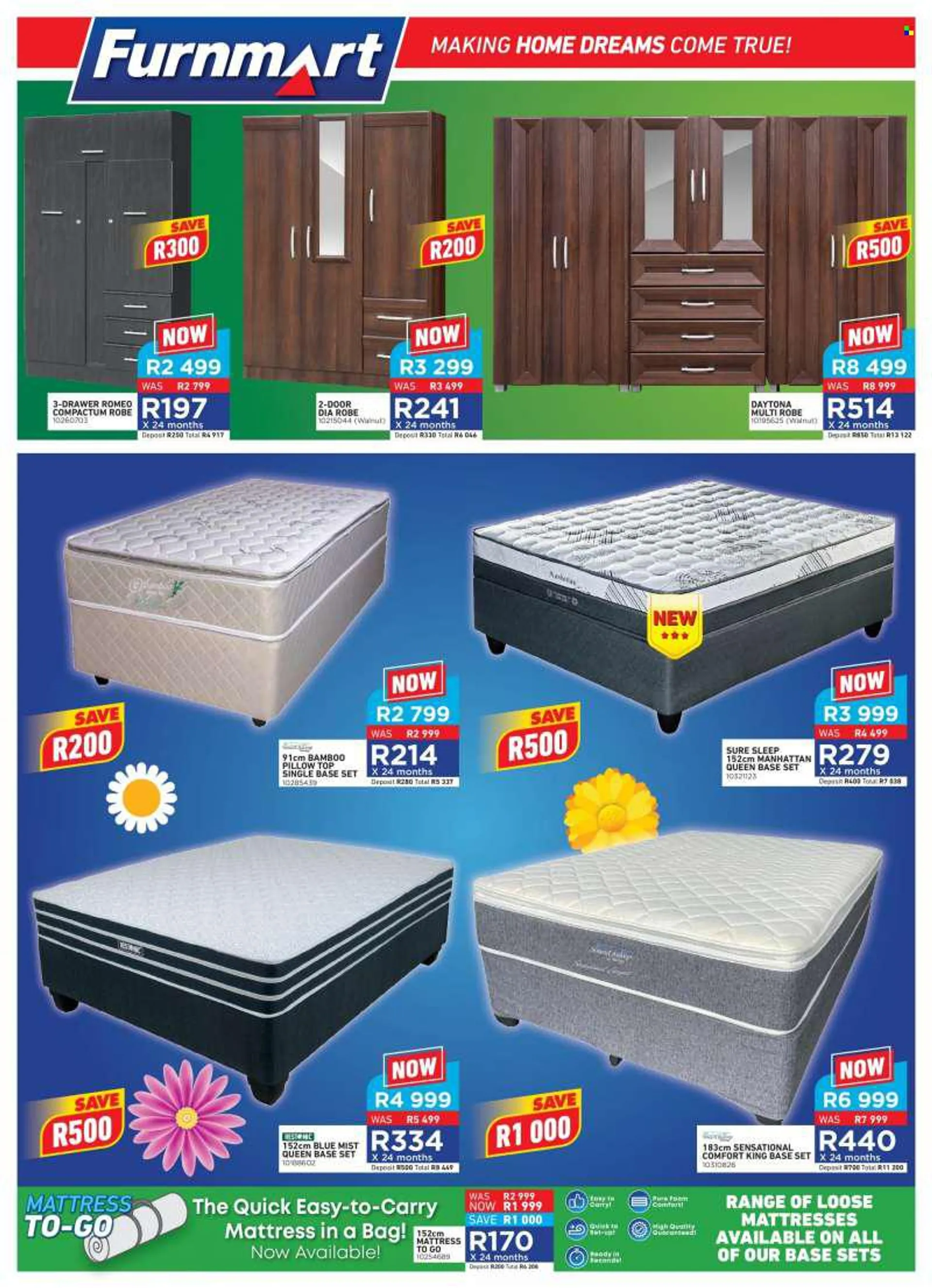 Furnmart catalogue  - 15/08/2022 - 17/09/2022 - Sales products - base set, mattress. Page 2.