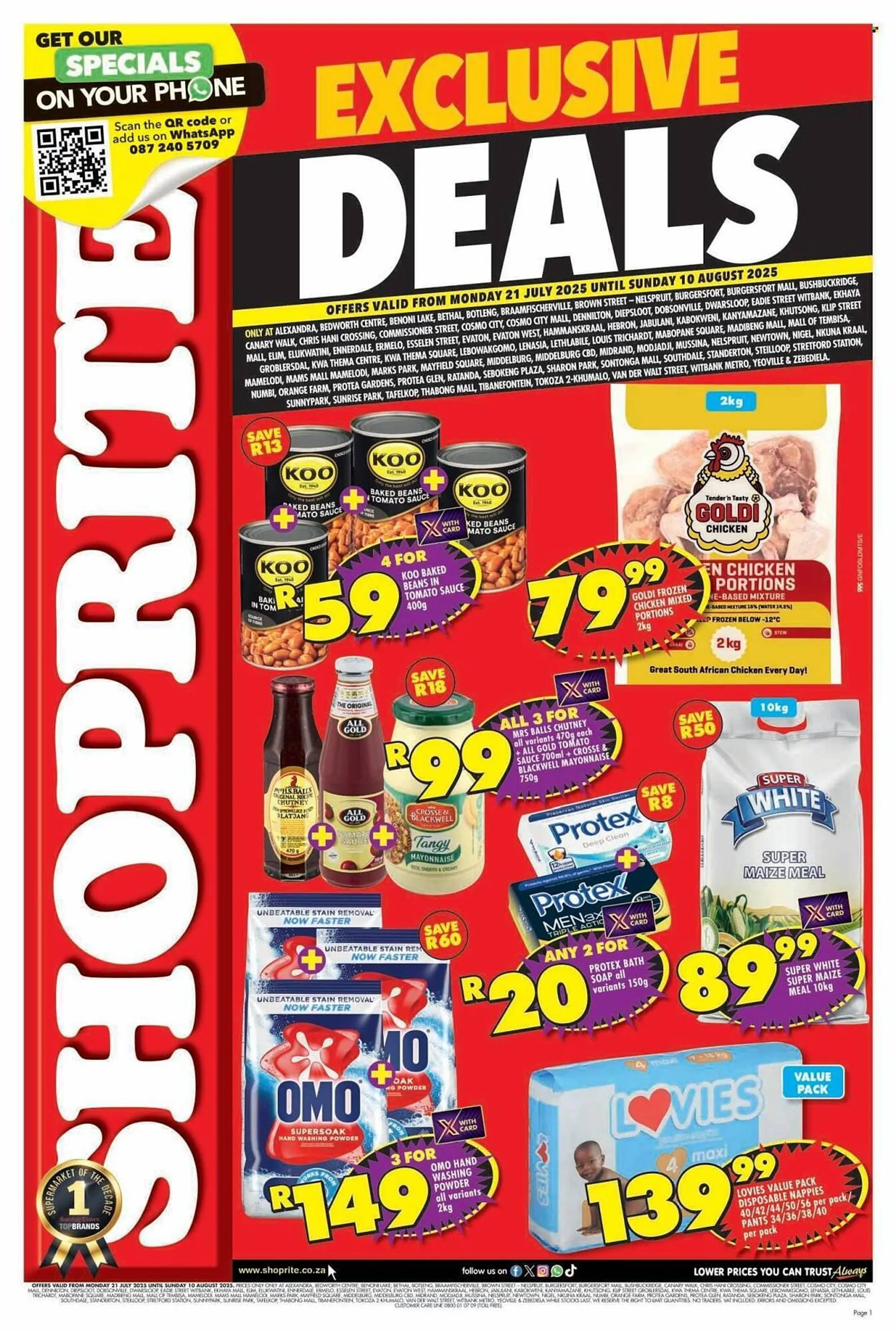 Shoprite catalogue from 21 July to 10 August 2025 - Catalogue Page 1