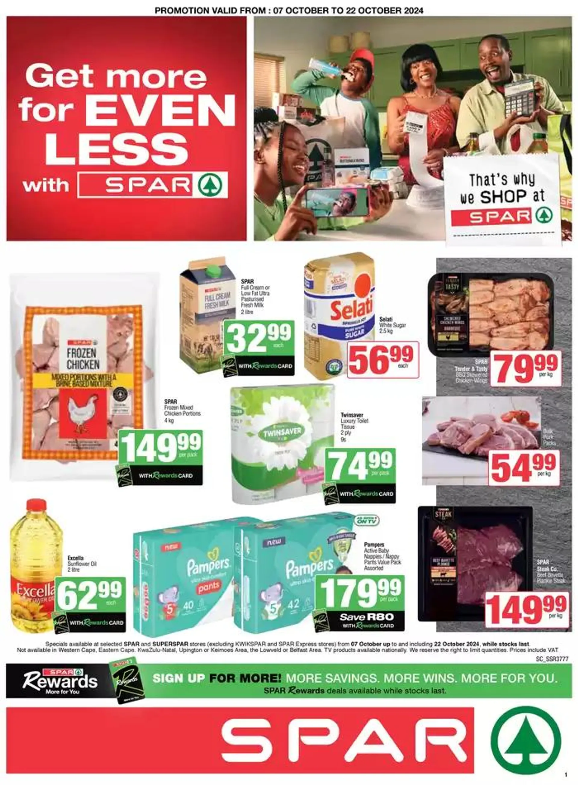 Specials Spar from 7 October to 22 October 2024 - Catalogue Page 1