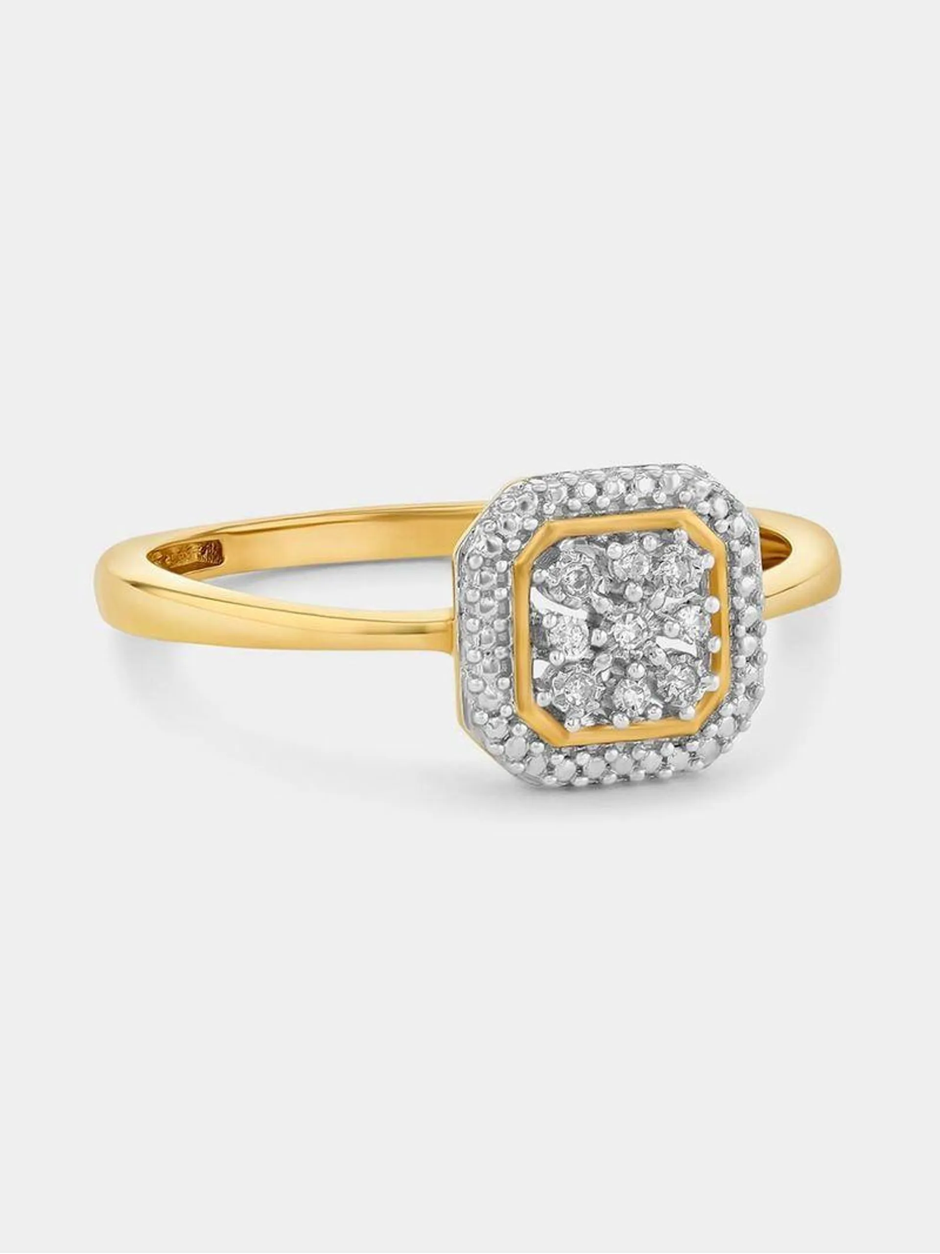 Yellow Gold Diamond Starlight Cushion Halo Ring