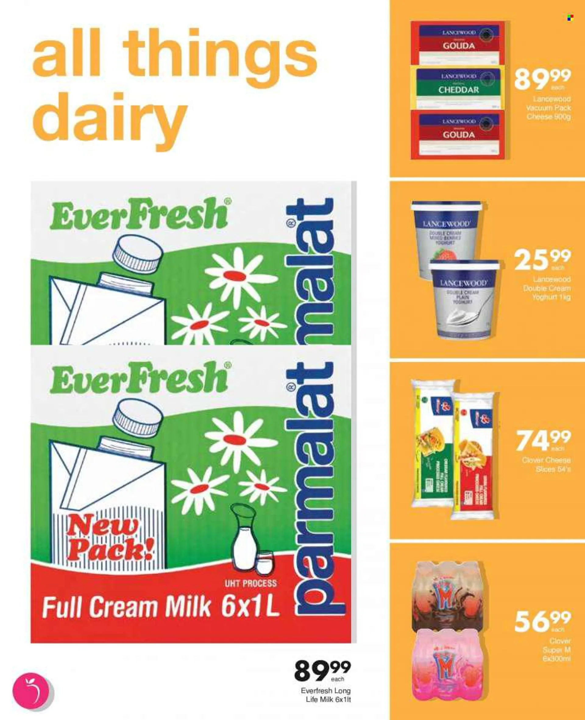 Save hyper catalogue  - 11/08/2022 - 21/08/2022 - Sales products - gouda, sliced cheese, cheddar, cheese, Lancewood, yoghurt, Clover, Parmalat, long life milk. Page 3.