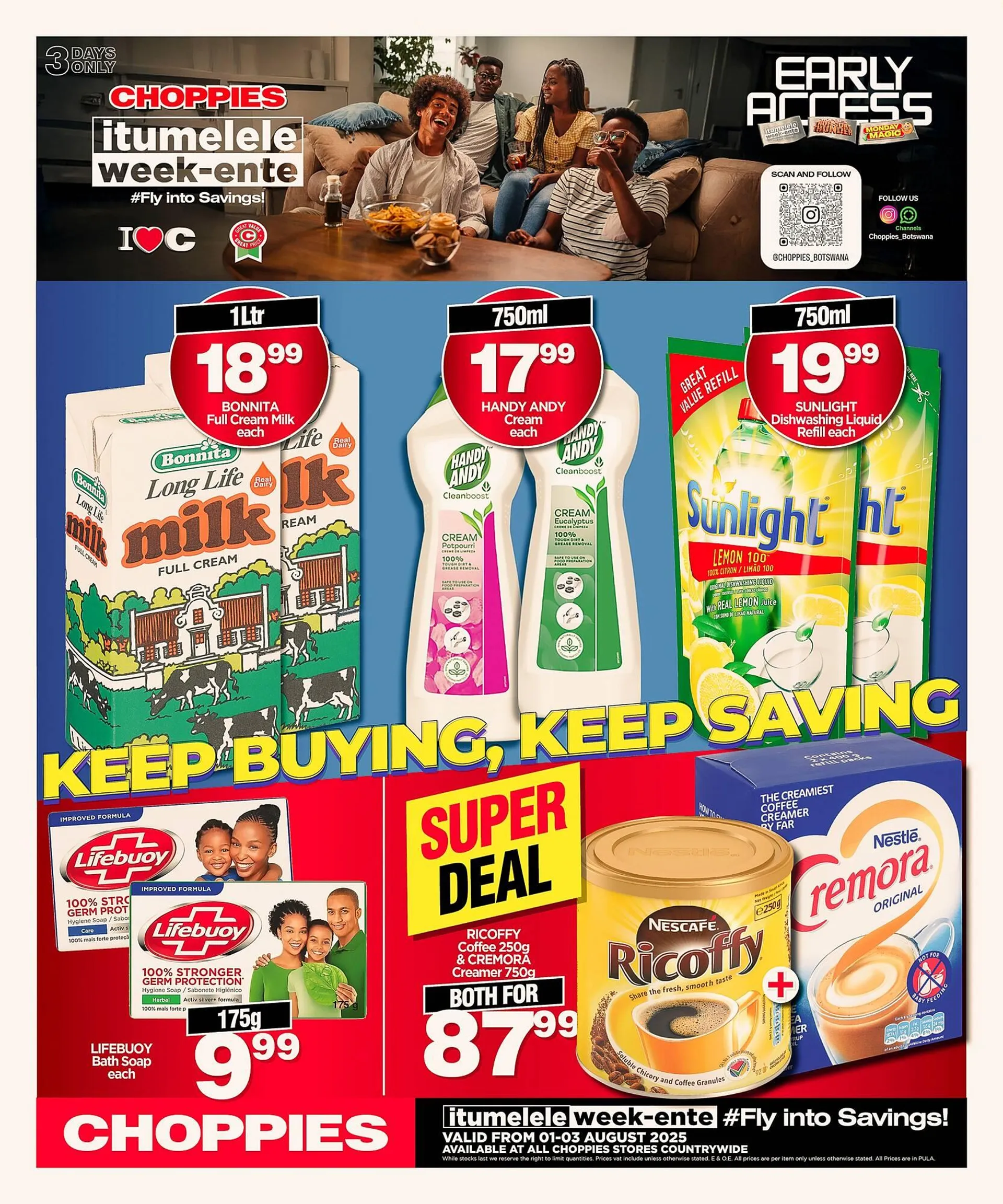Choppies catalogue from 1 August to 3 August 2025 - Catalogue Page 1