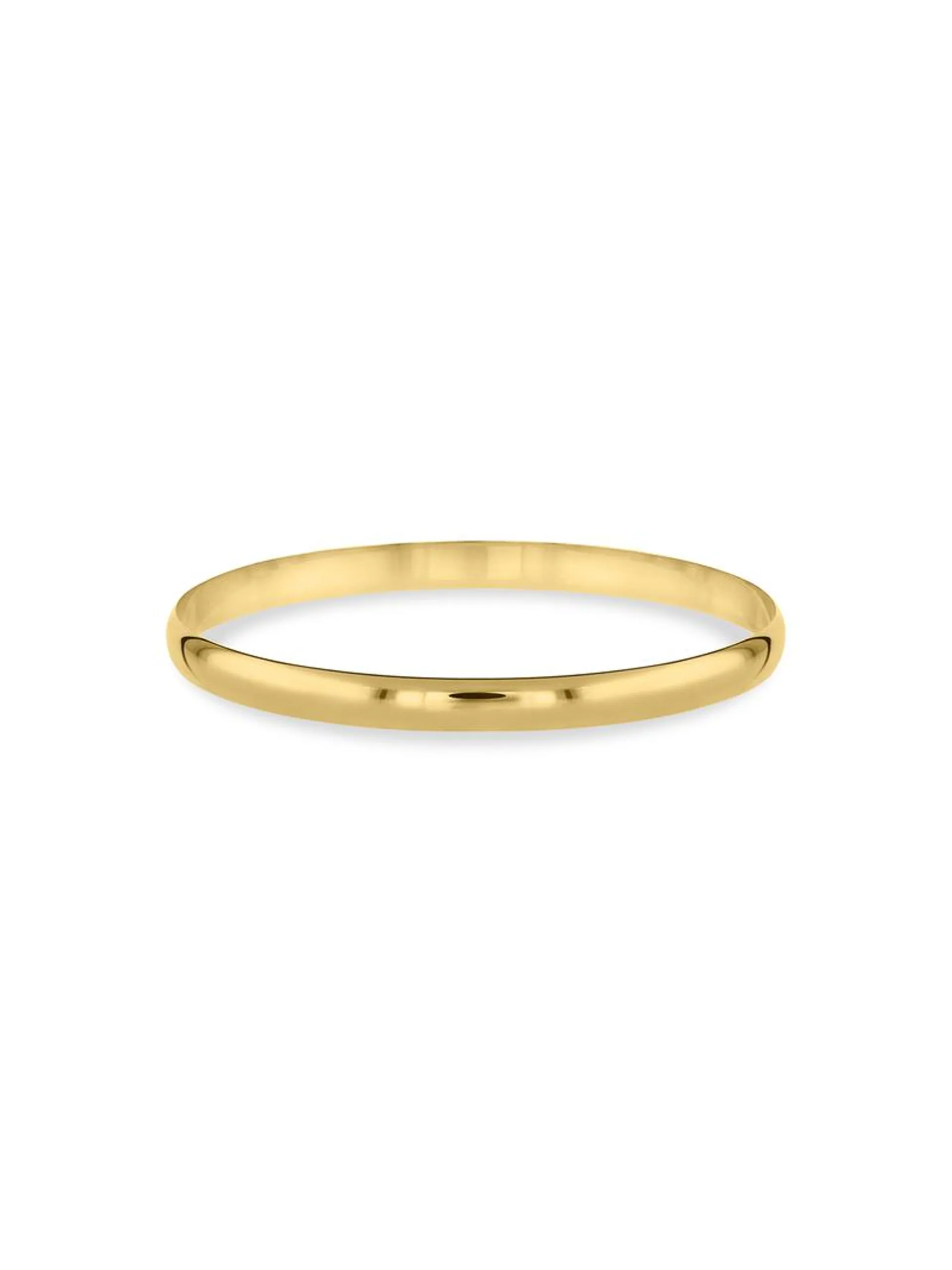 Yellow Gold C-shaped 6mm Bangle